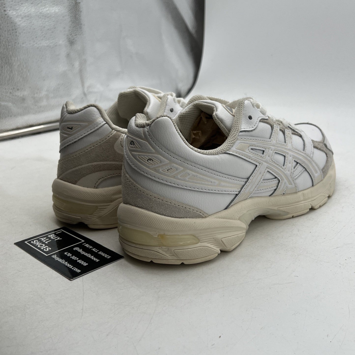 Size 9.5 - SCARPE ASICS GEL -1130 RUNNING UOMO DONNA BIANCO PELLE SCHUHE