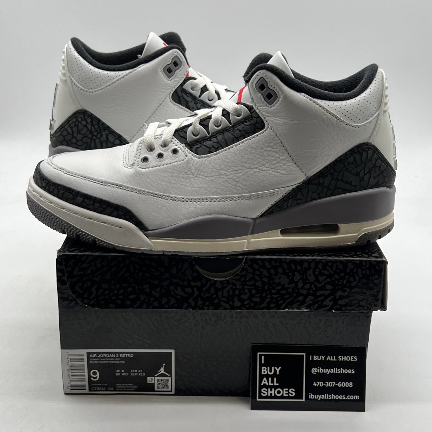 Size 9 - Air Jordan 3 Retro Cement Grey (CT8532-106)