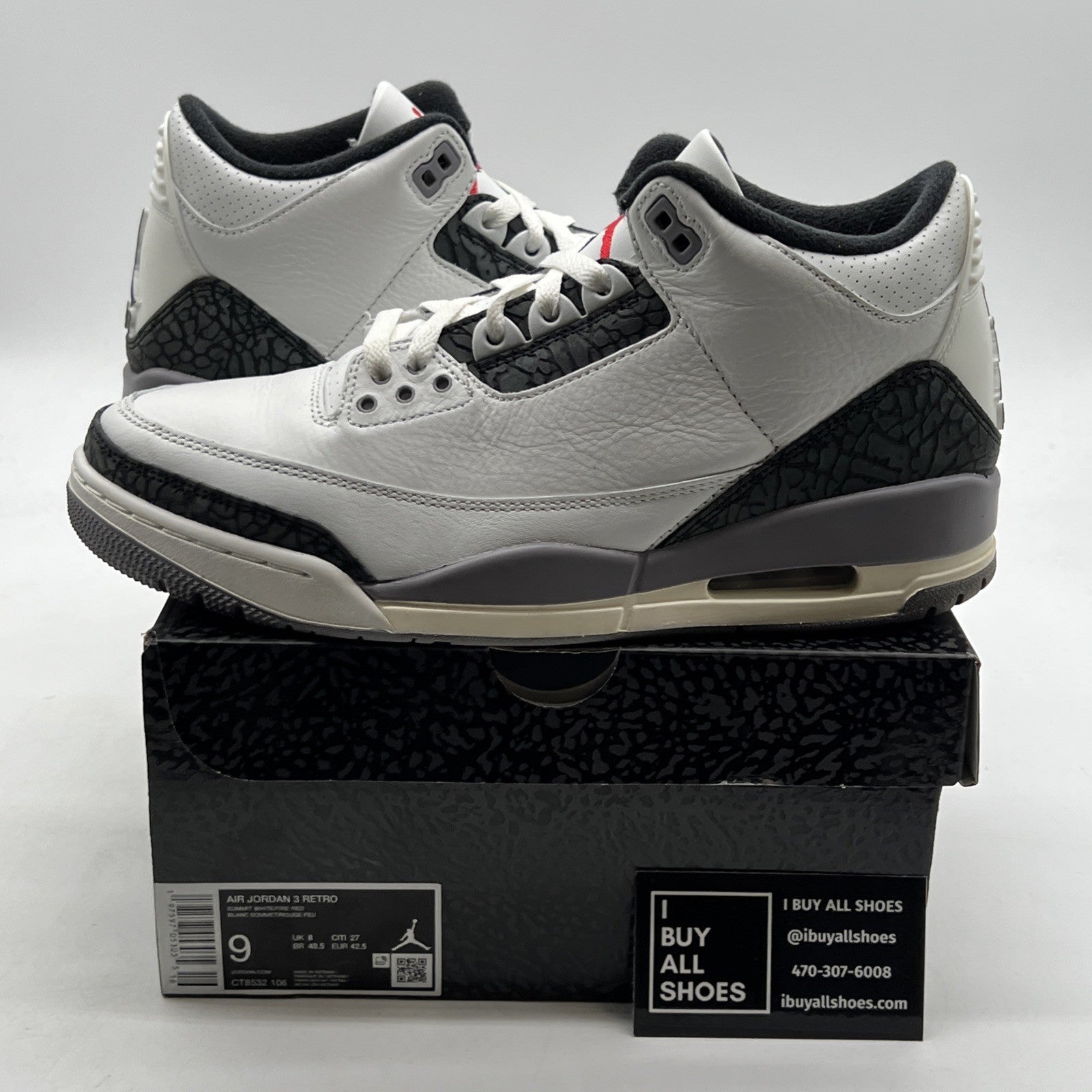 Size 9 - Air Jordan 3 Retro Cement Grey (CT8532-106)