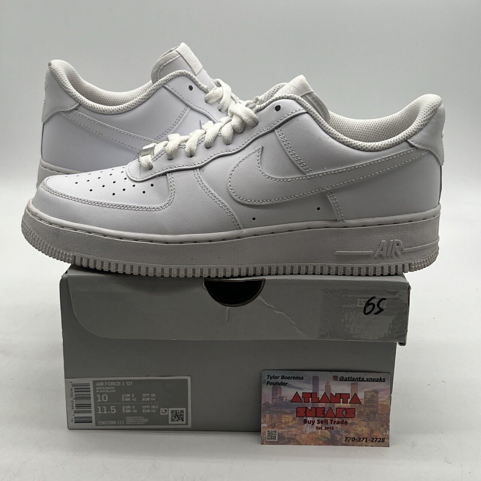 Size 10 - Nike Air Force 1 '07 Low Triple White (CW2288-111)