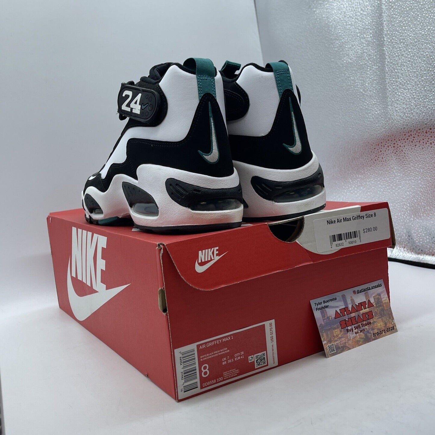 Size 8 - Nike Air Raid White Black Blue Red Suede Leather (DD8559-100)