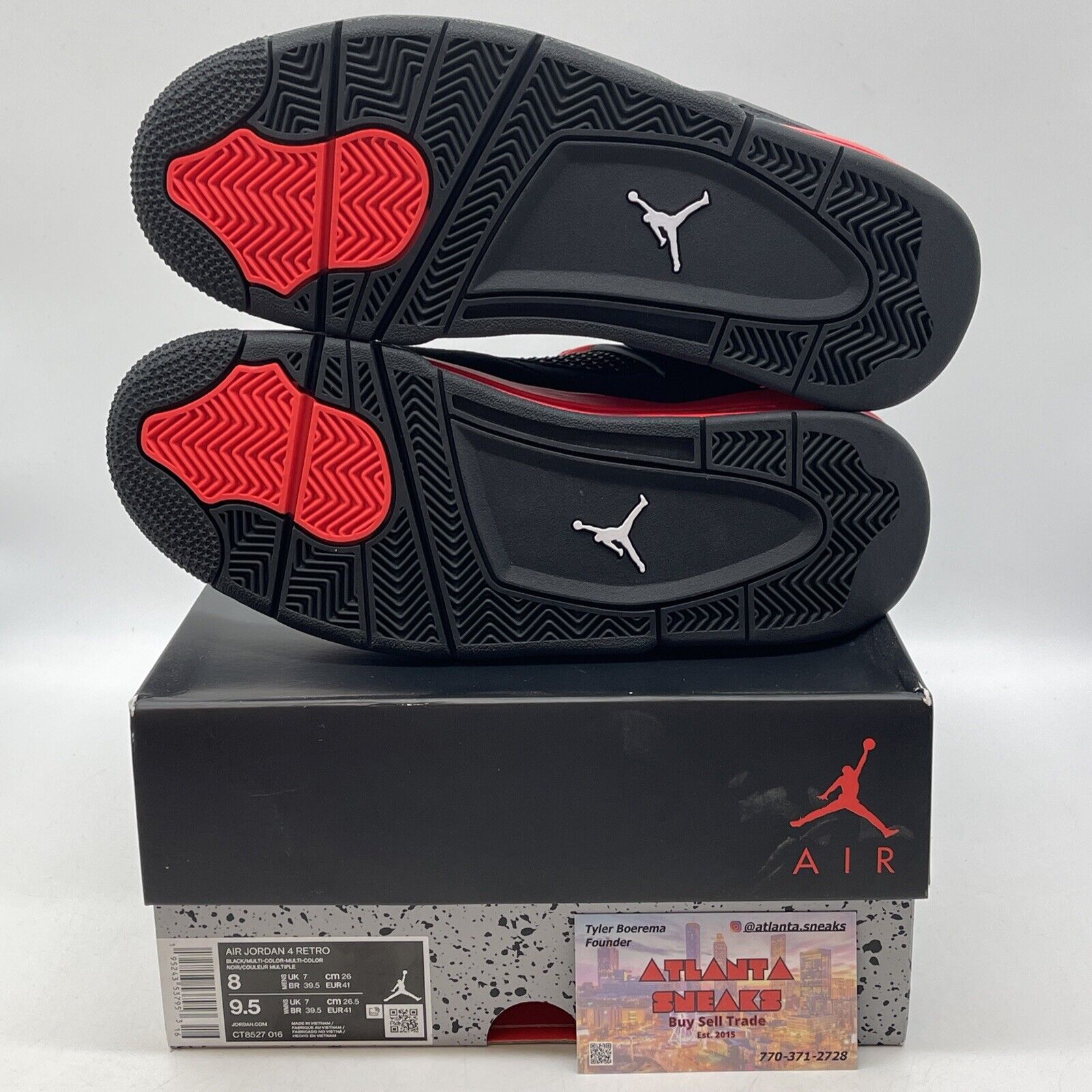 Size 8 - Jordan 4 Retro Mid Red Thunder Black White Red Suede (CT8527-016)