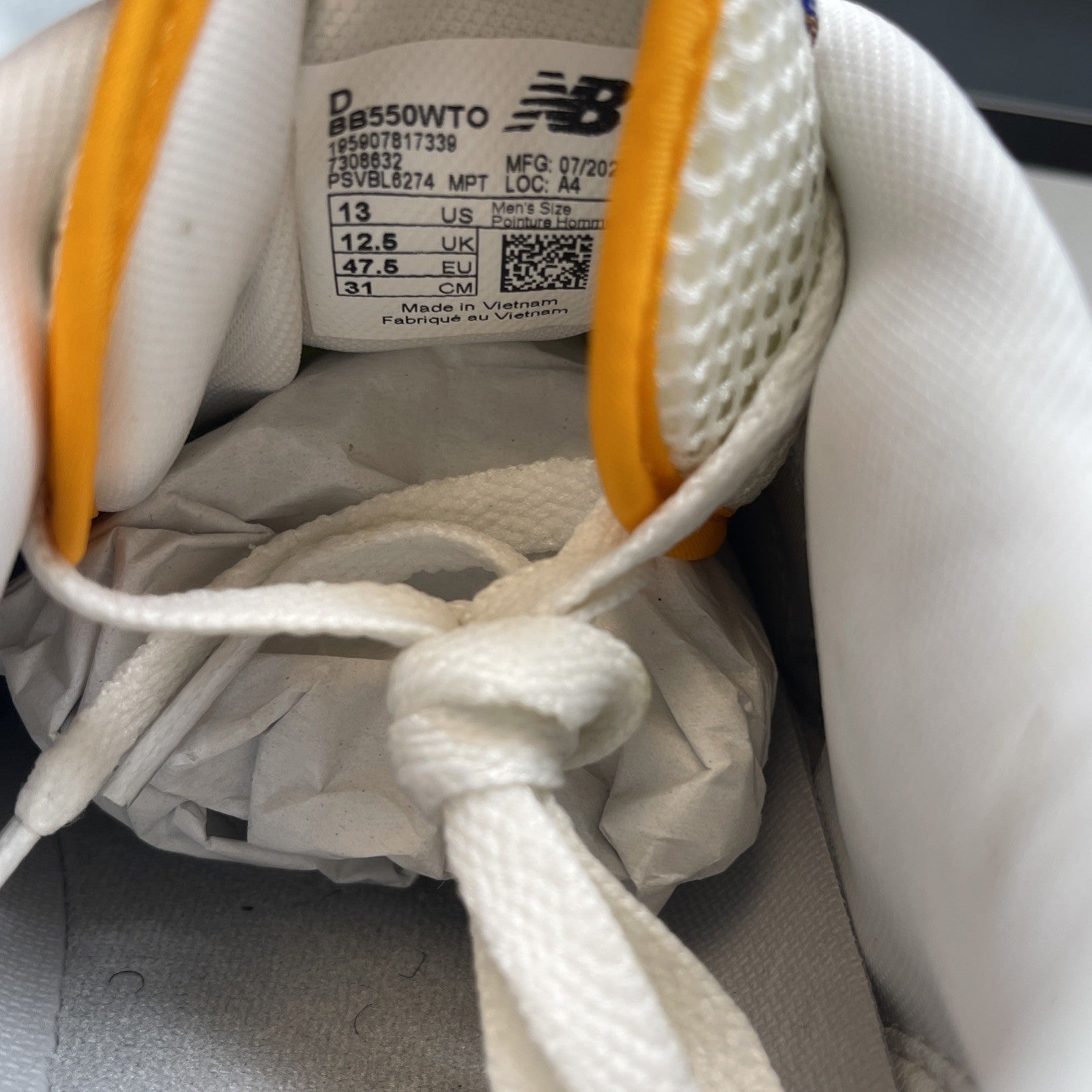 Size 13 - New Balance 550 Lakers Pack Vibrant Orange (BB550WTO)
