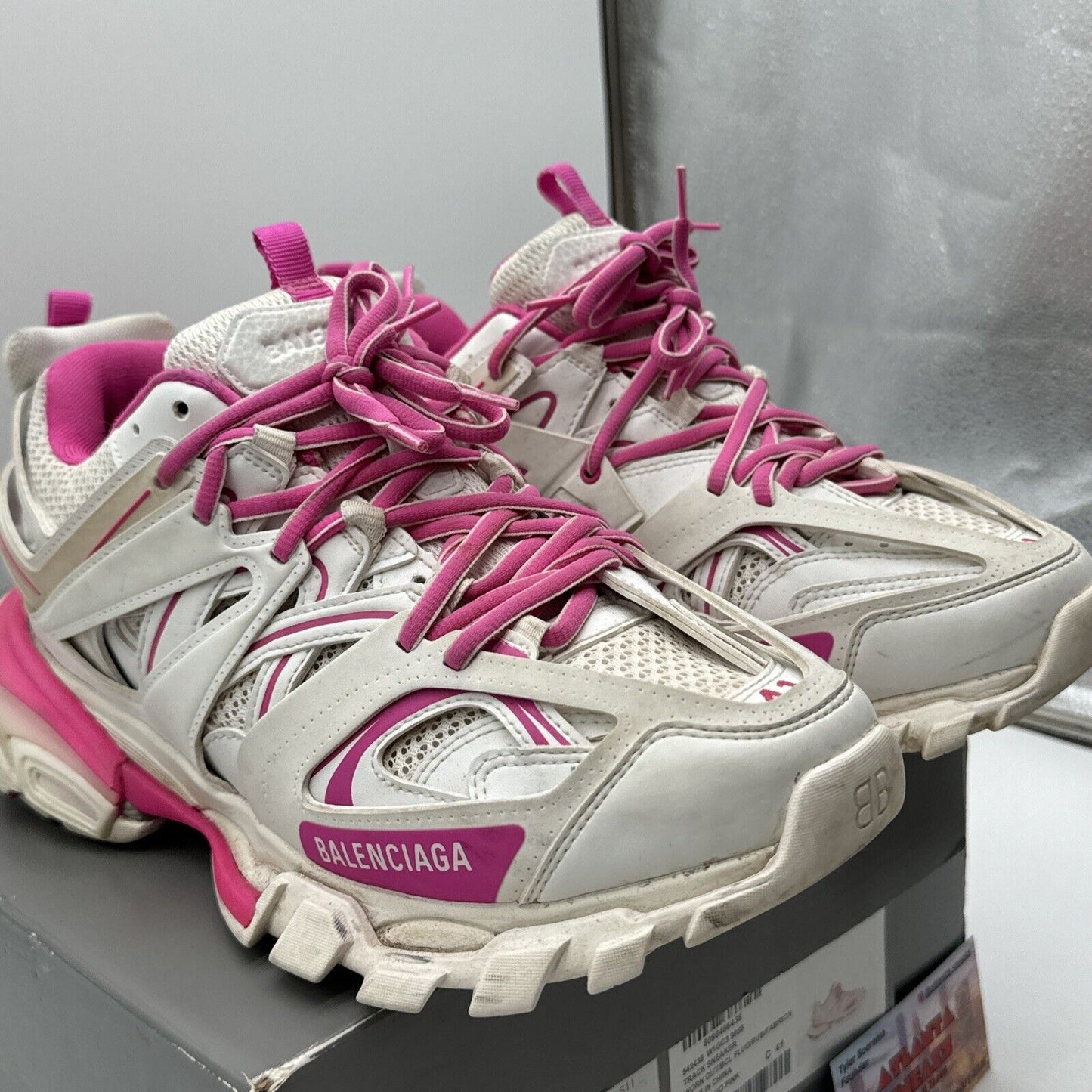 Balenciaga Track 41 Pink and White Sneakers US Women's 11 SPB-SAL (330226) Men 9