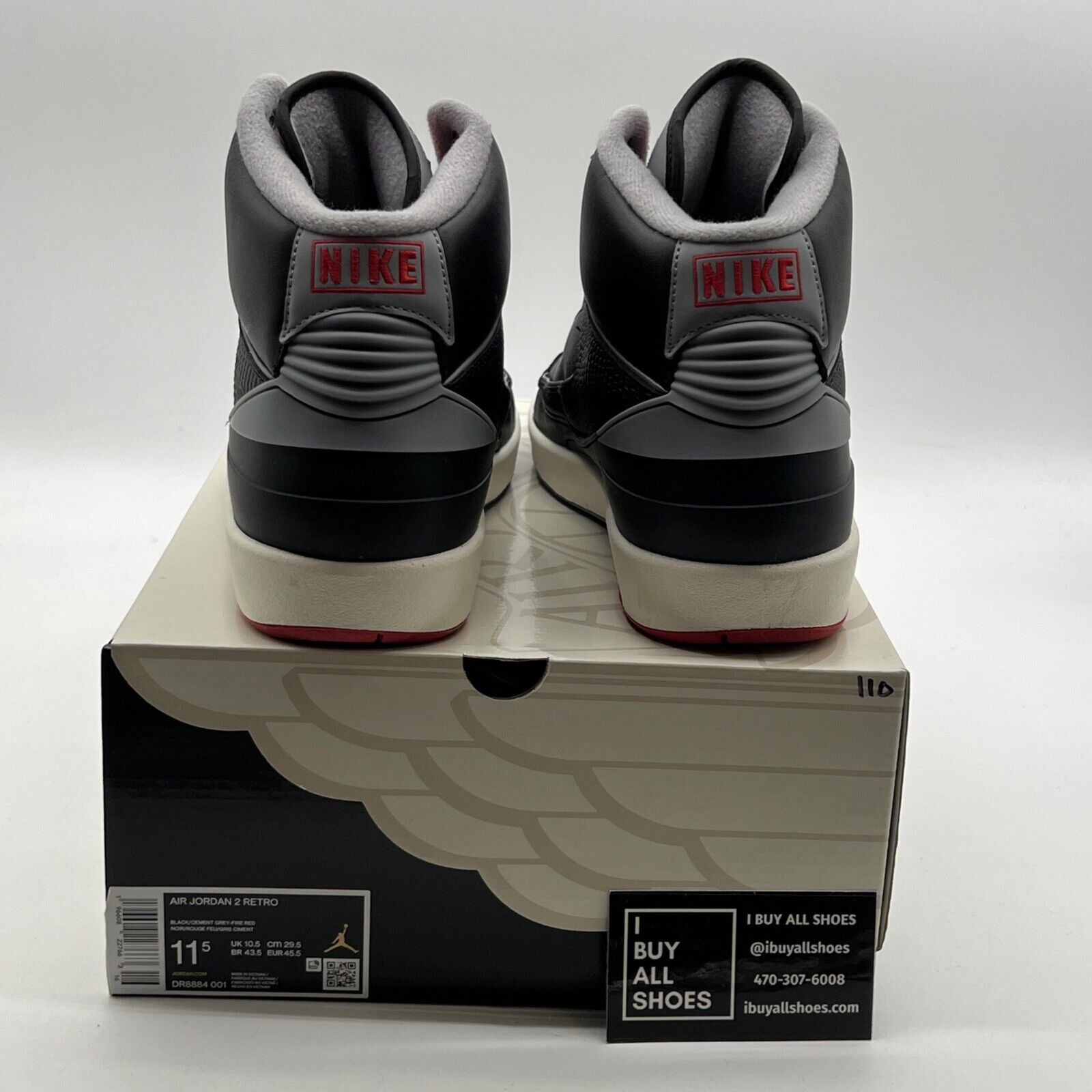 Size 11.5 - Air Jordan 2 Retro Black Cement (DR8884-001)