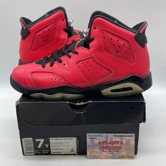 Size 7Y - Nike Air Jordan 6 Retro BG Infrared 23 GS Pink Black (384665-623)