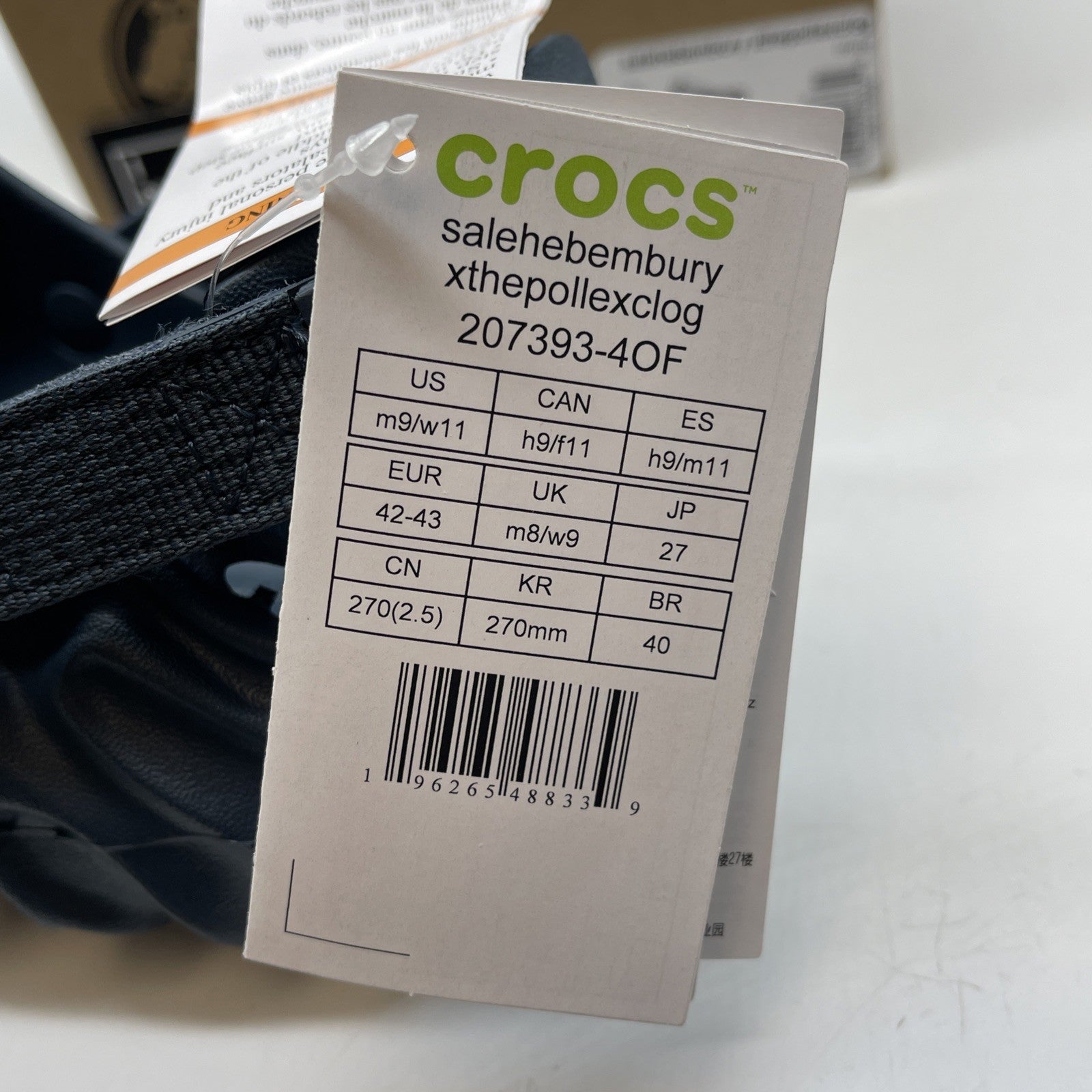 Size 9 - Crocs x Salehe Bembury Pollex Clog Como Blue (207393-40F)