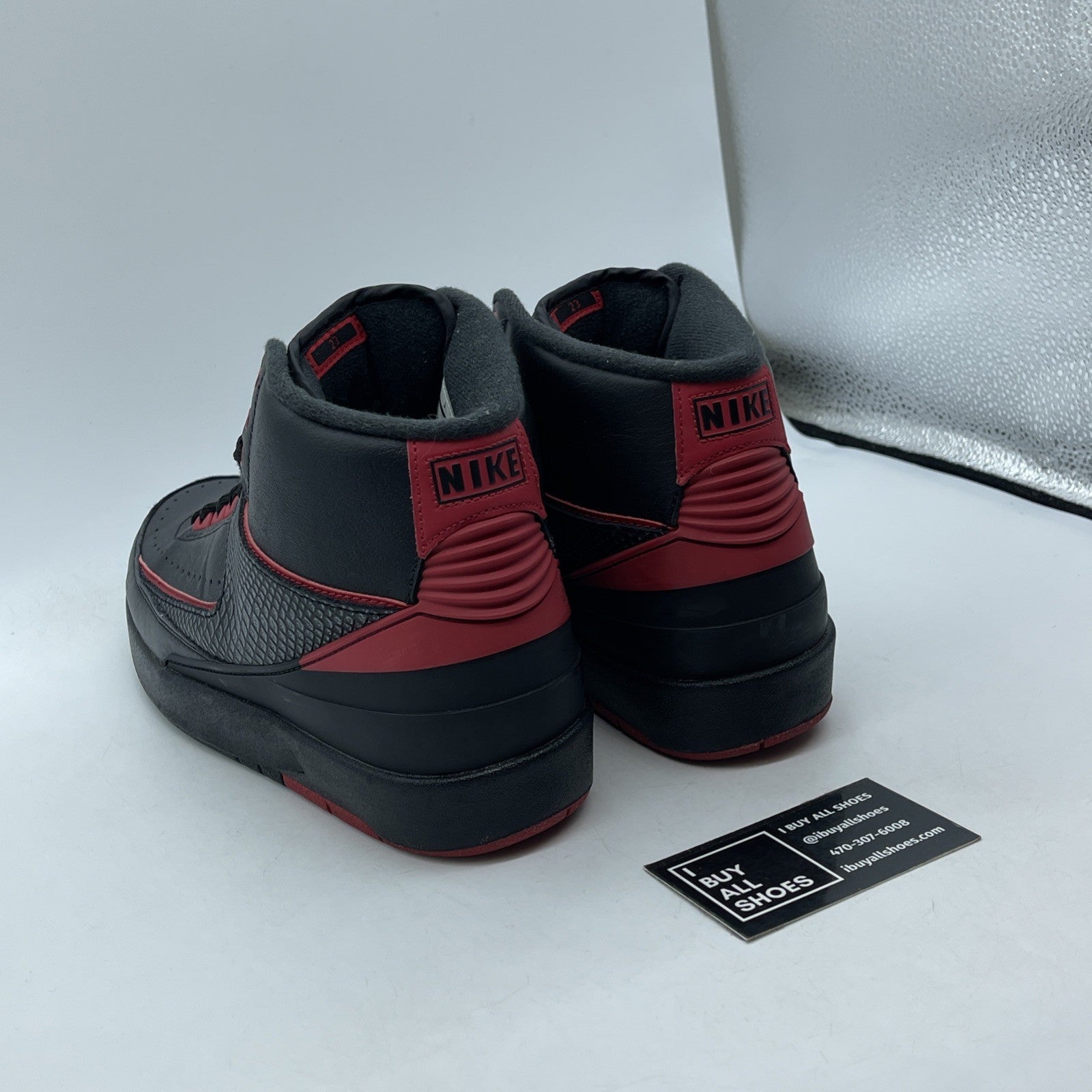 Size 9 - Air Jordan 2 Retro Alternate 87 Black Red Leather (834274-001)