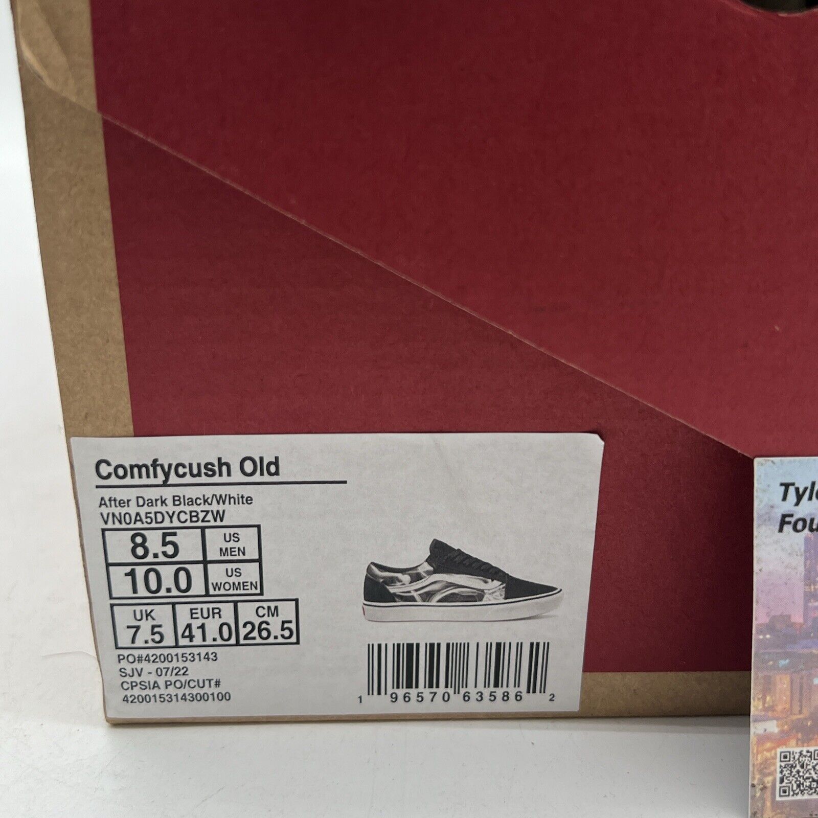 Size 8.5 - Vans Old School Comfy Cush Black White Swirl Sneakers (VN0A5DYCBZW)
