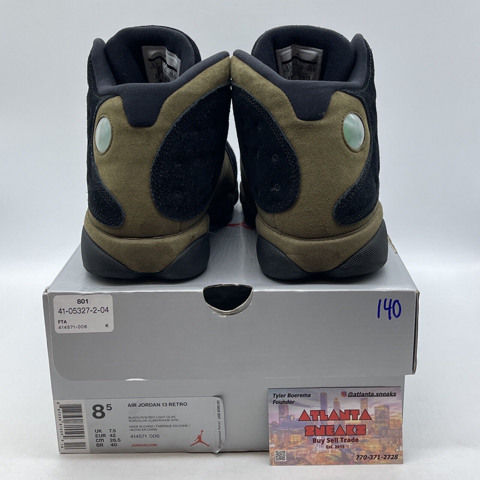 Size 8.5 - Air Jordan 13 Retro Olive Black (414571-006)