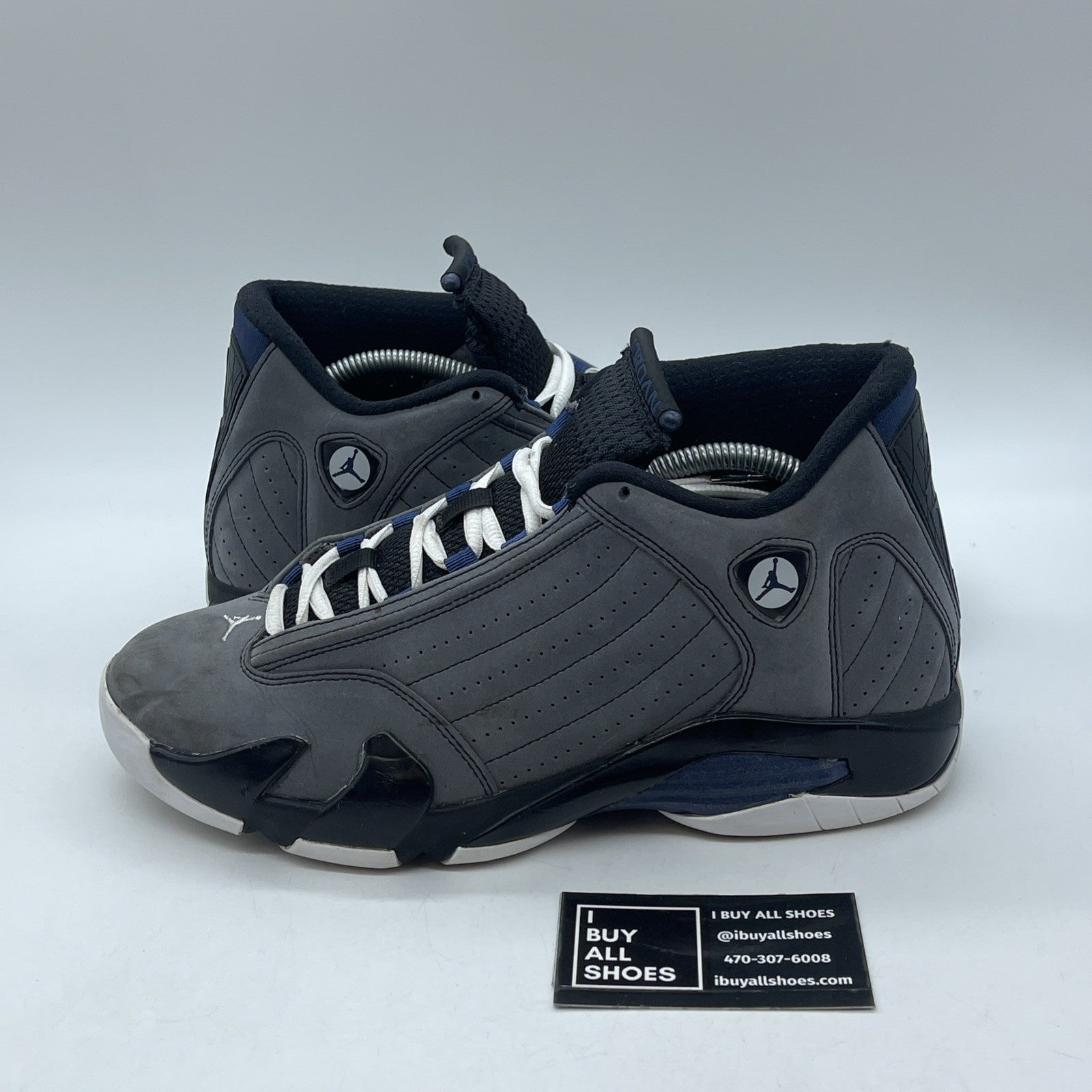 Size 9 - Air Jordan 14 Retro Graphite Navy Grey Black Suede (311832-011)