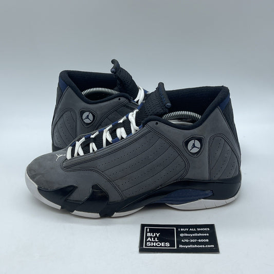Size 9 - Air Jordan 14 Retro Graphite Navy Grey Black Suede (311832-011)