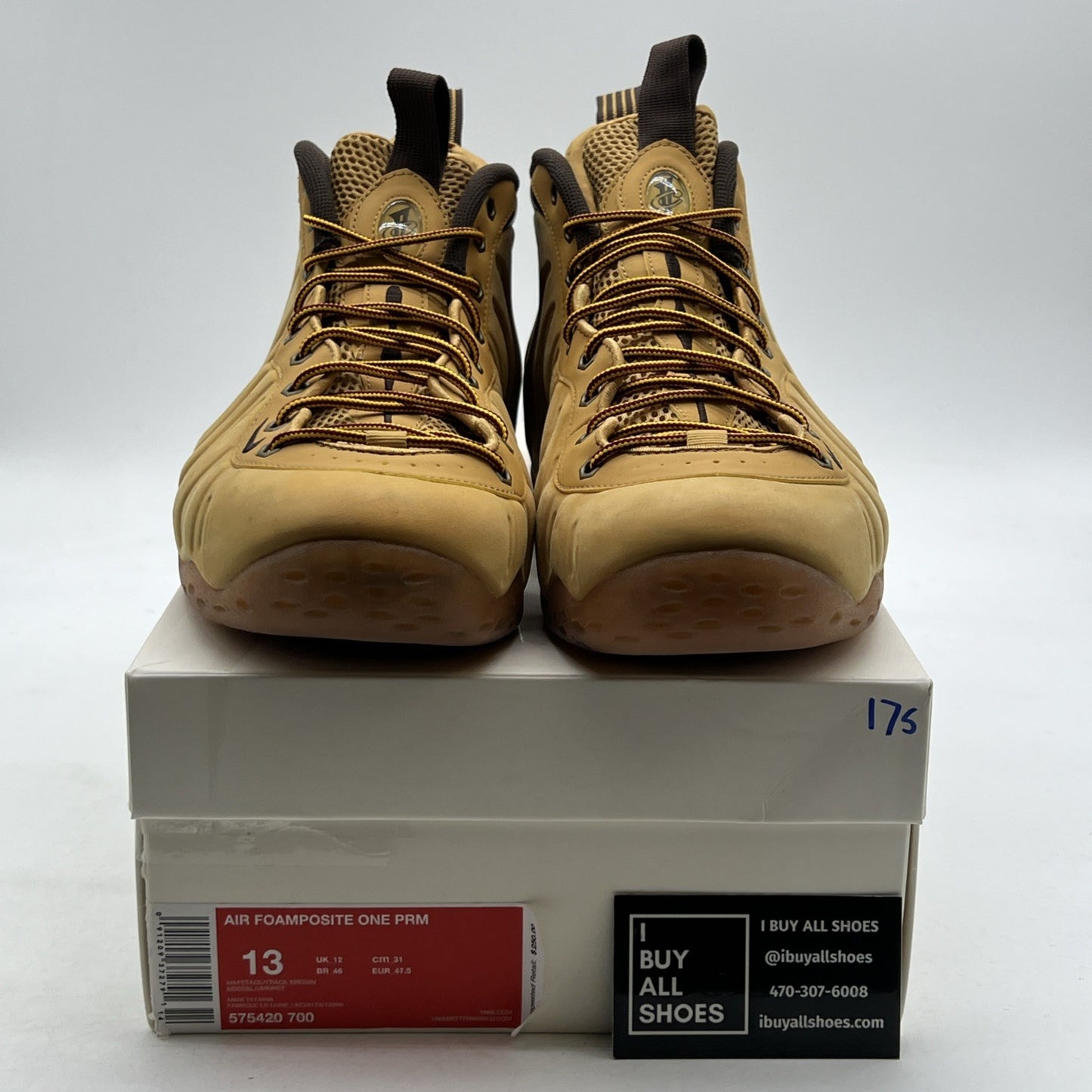 Size 13 - Nike Air Foamposite One Premium Wheat Haystack Sneakers (575420-700)