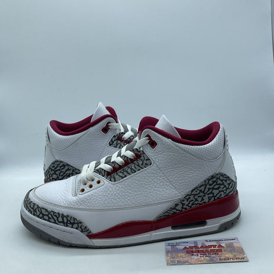 Size 10 - Jordan 3 Retro Mid Cardinal Red Gray White Leather (CT8532-126)