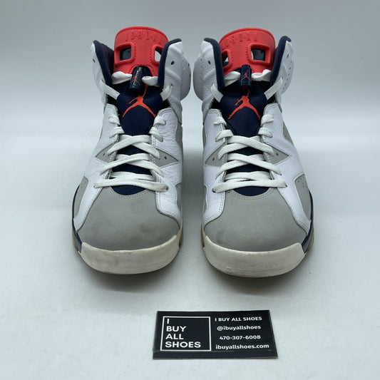 Size 10.5 - Air Jordan 6 Retro Tinker White Blue Grey Leather (384664-104)