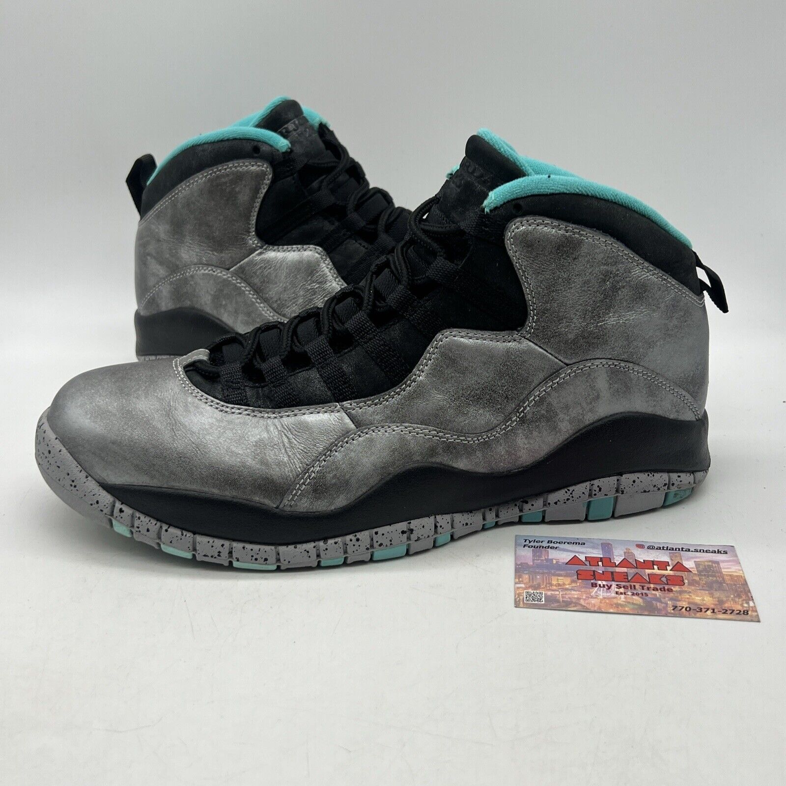 Size 10 - Air Jordan 10 Retro Lady Liberty Silver Black Aqua (705178-045)