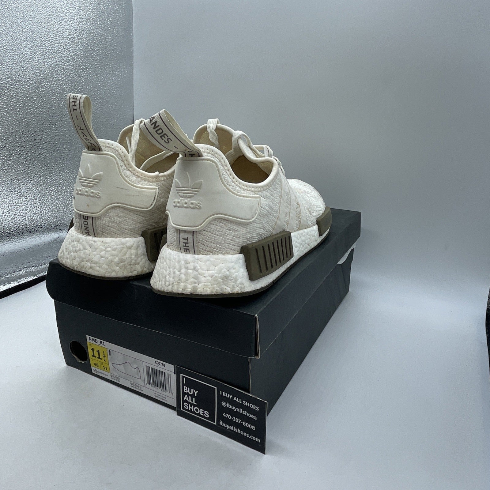 Size 11.5 - Adidas Champs Sports x NMD_R1 Chalk and Olive (CQ0758)