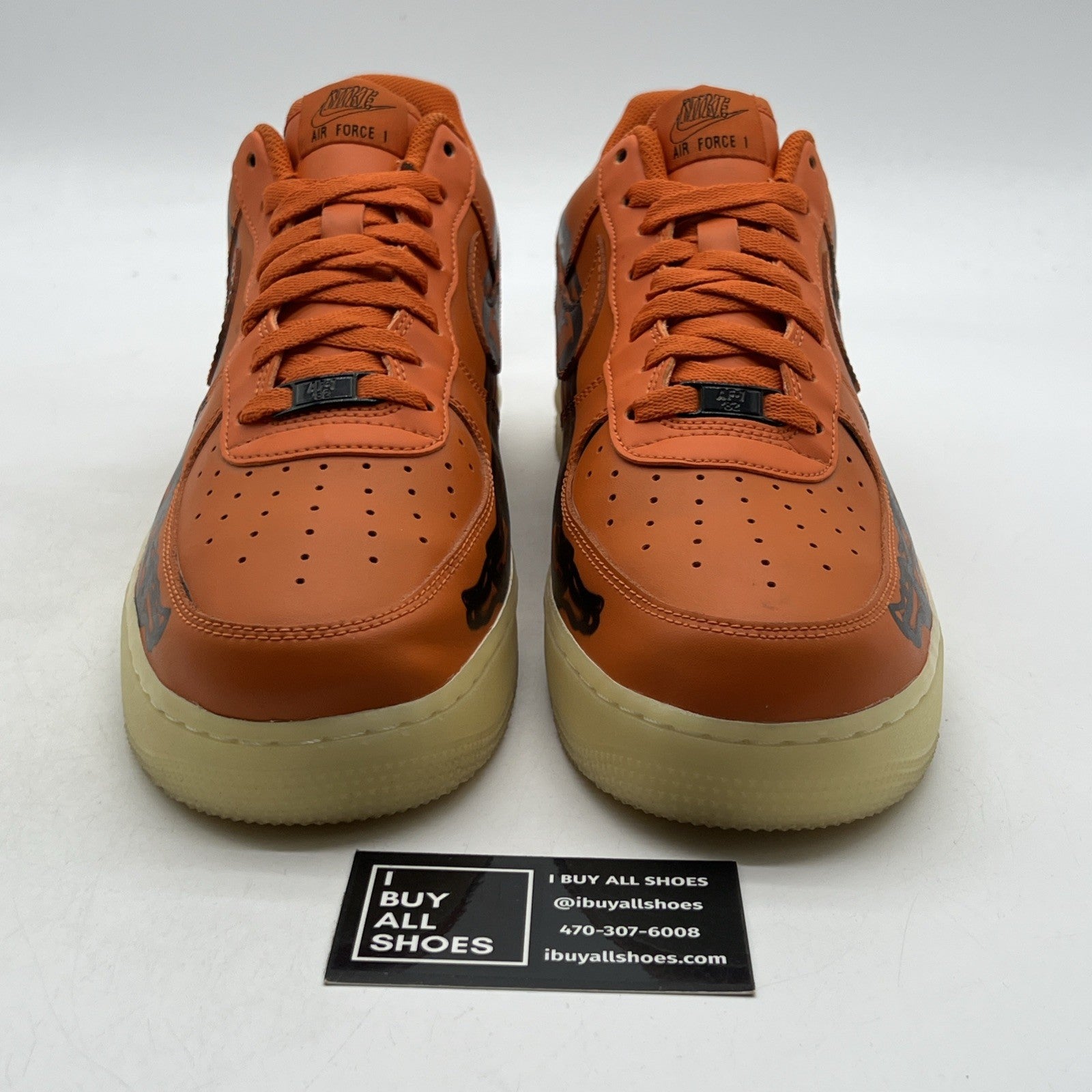 Size 12.5 - Nike Air Force 1 Low Orange Skeleton (CU8067-800)
