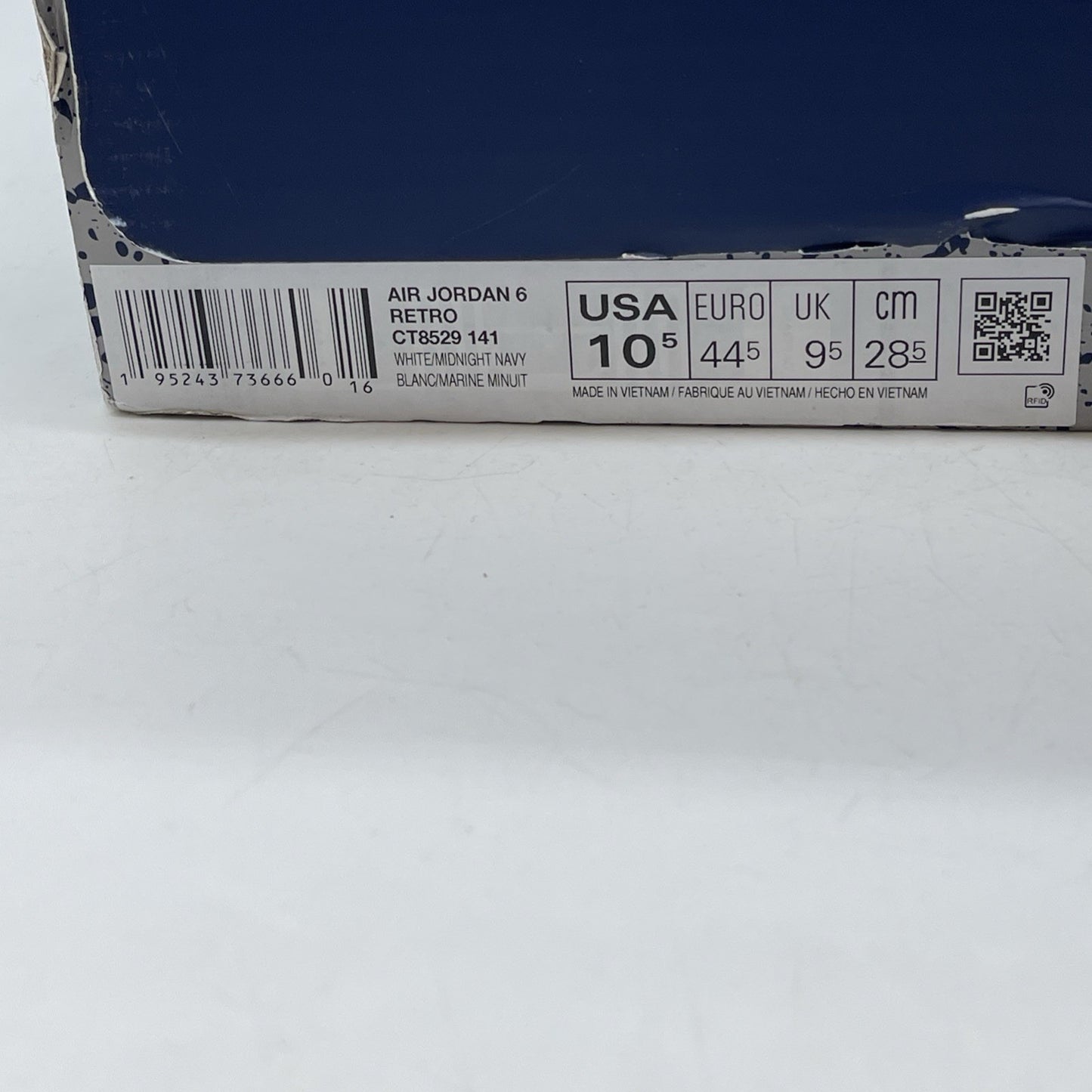 Size 10.5 - Jordan 6 Retro Midnight Navy White Leather (CT8529-141)