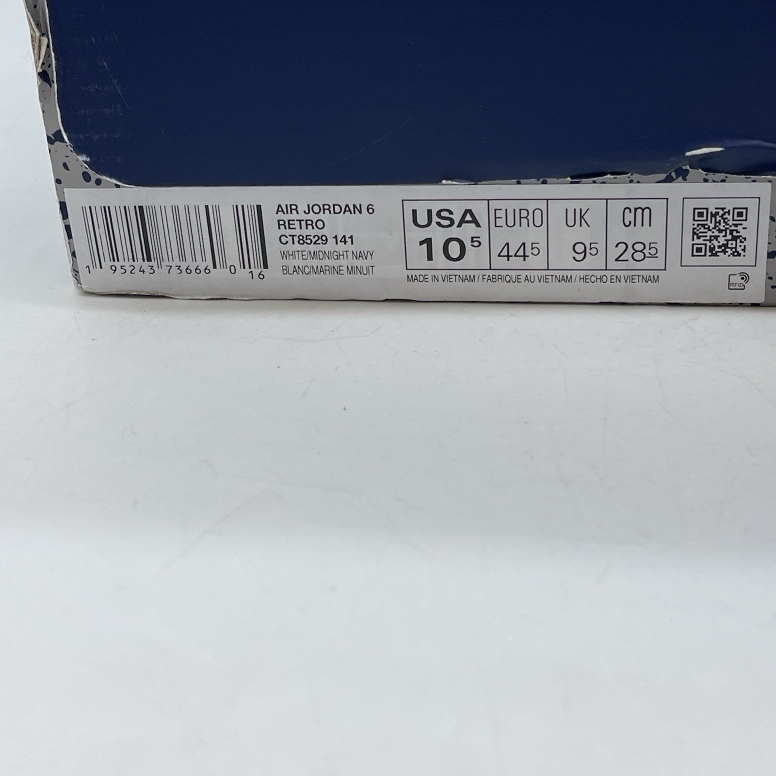Size 10.5 - Jordan 6 Retro Midnight Navy White Leather (CT8529-141)