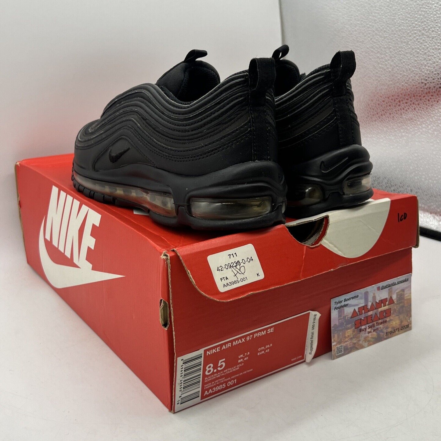 Size 8.5 - Nike Air Max 97 Gold Reflective Black (AA3985-001)