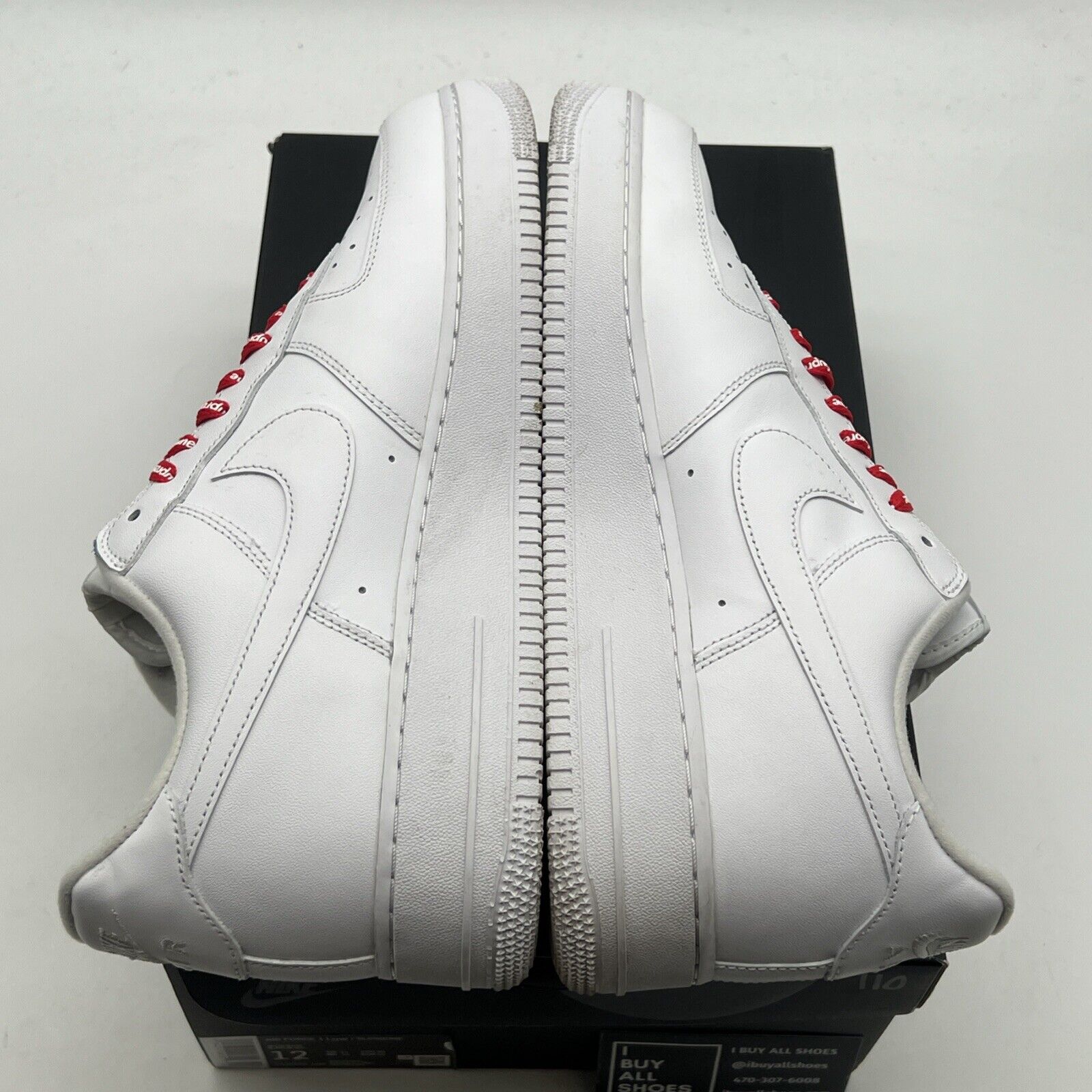 Size 12 - Nike Air Force 1 x Supreme Low Box Logo - White (CU9225-100)