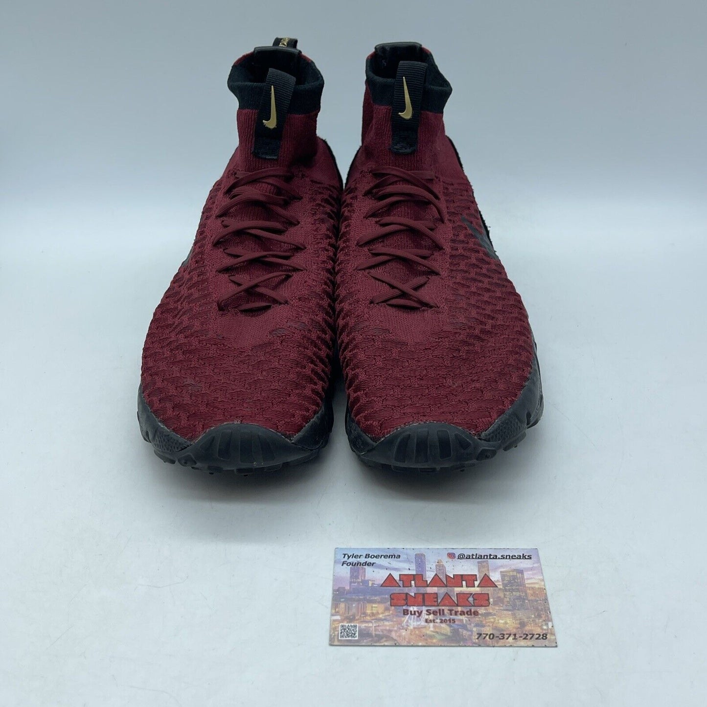 Size 9 - Nike Air Footscape Magista Team Red Gold Suede Black (830600-600)