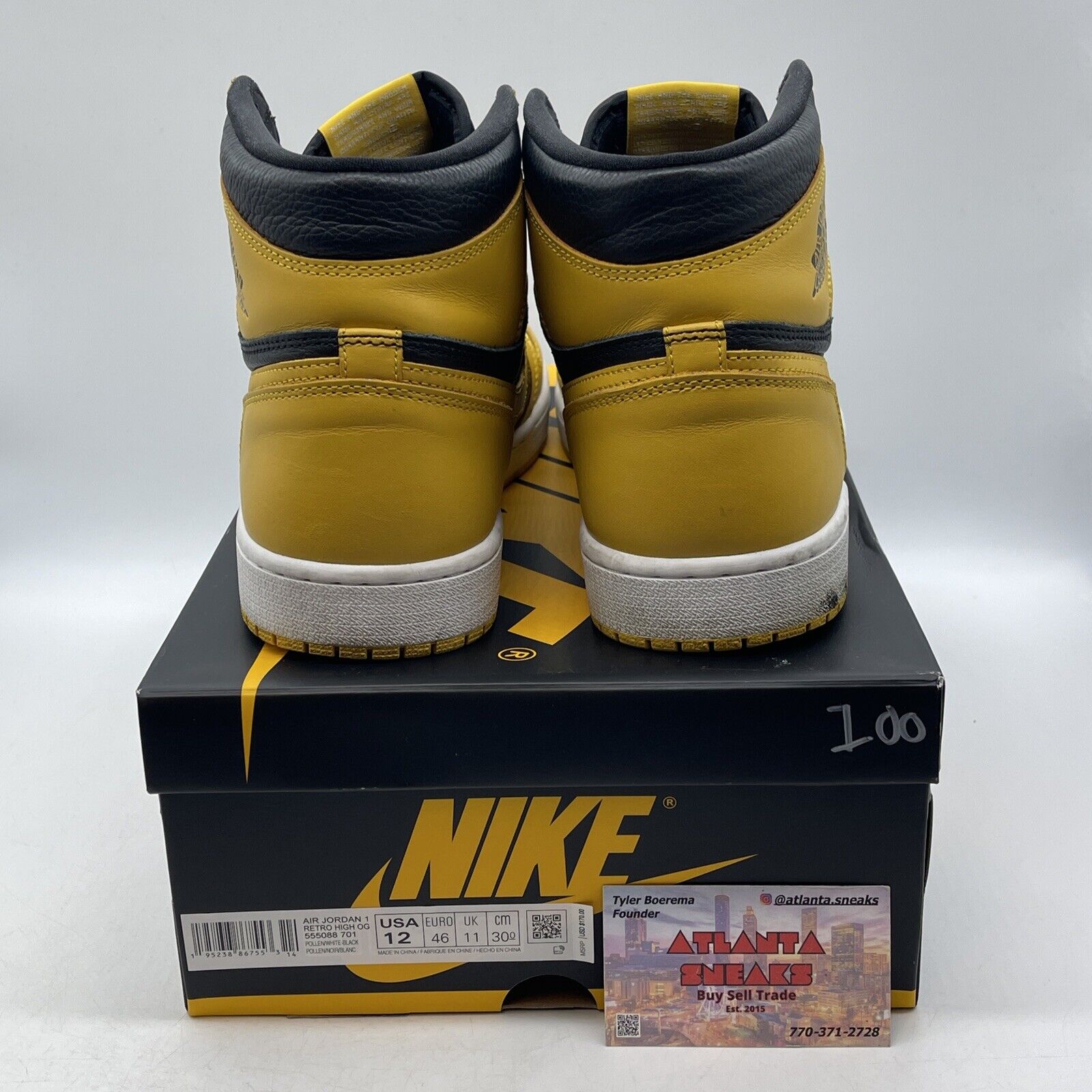 Size 12 - Jordan 1 Retro OG High Pollen Yellow White Black (555088-701)