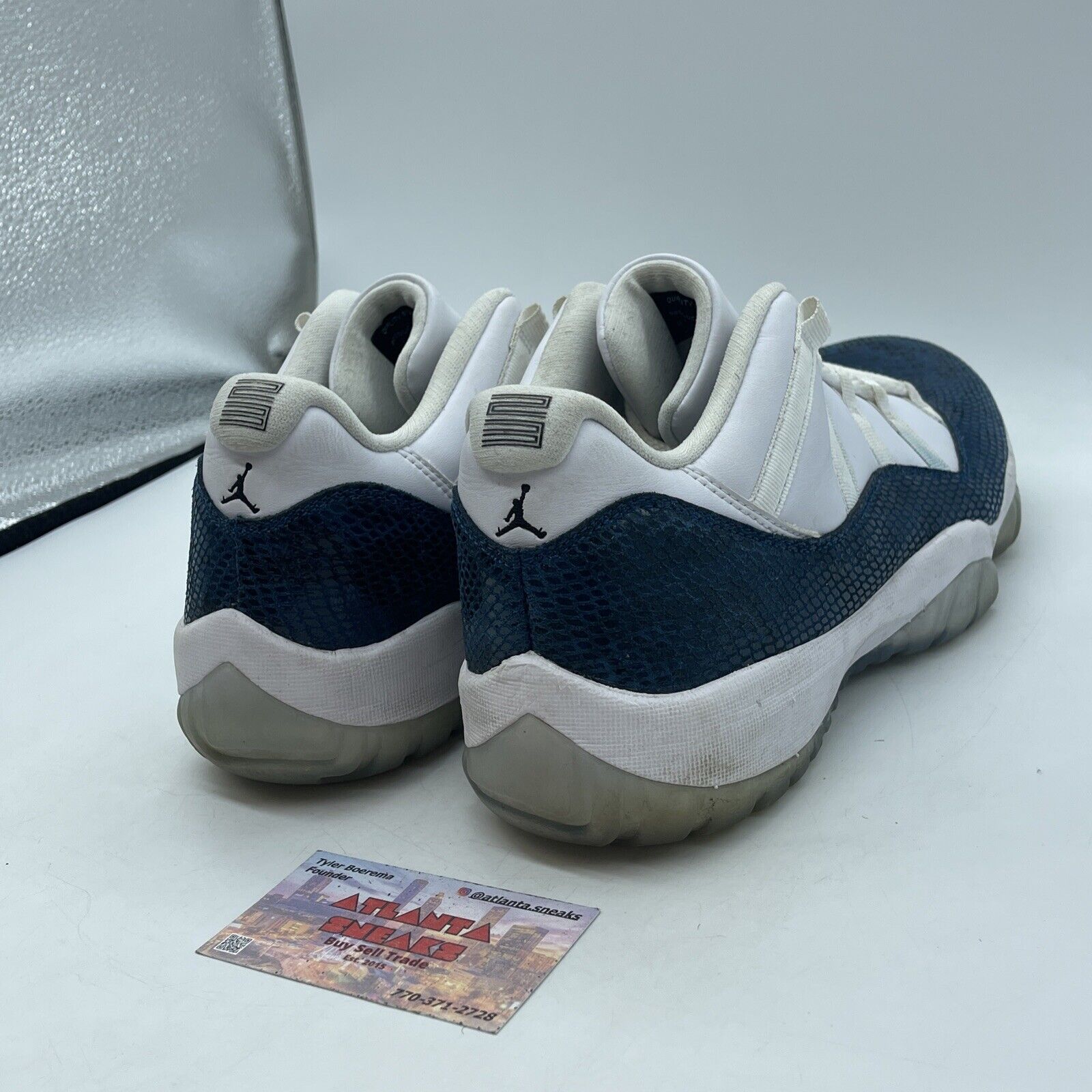 Size 12 - Jordan 11 Retro Low Snakeskin Blue Suede White Leather (CD6846-102)