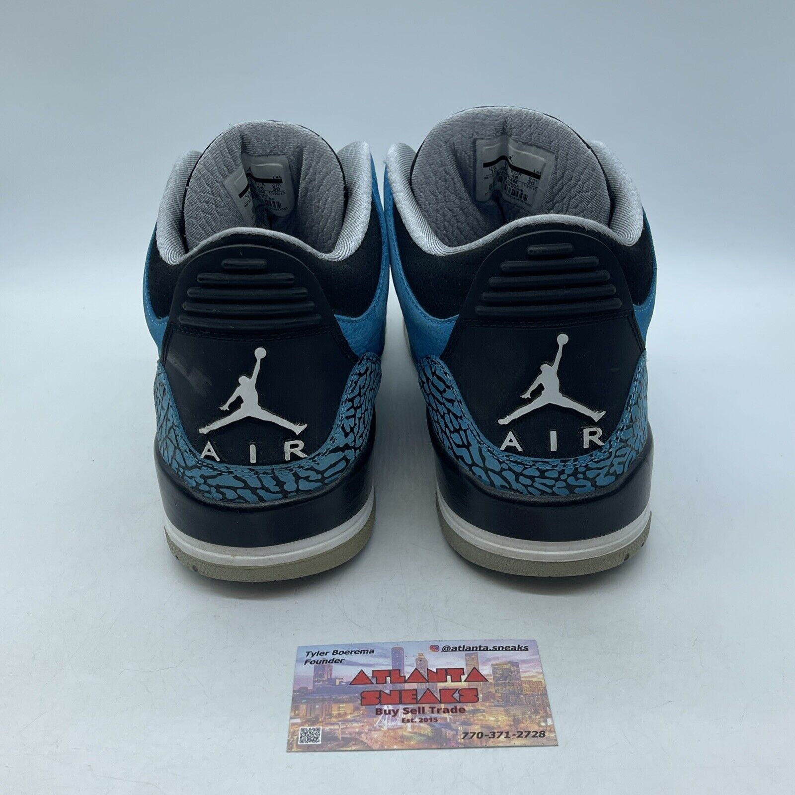 Size 12 - Air Jordan 3 Retro Powder Blue Black Suede Leather (136064-406)