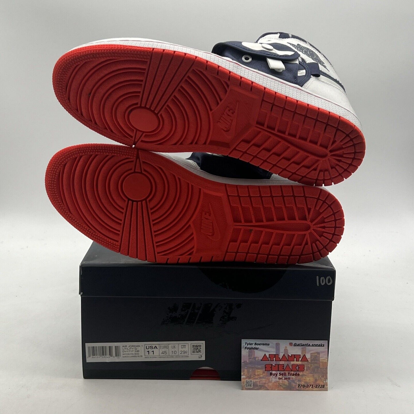 Size 11 - Air Jordan 1 Retro Utility High Quai 54 White Navy (DV1717-100)