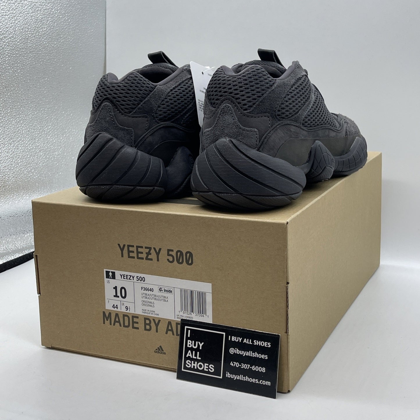 Size 10 - adidas Yeezy 500 Low Utility Black suede (F36640)