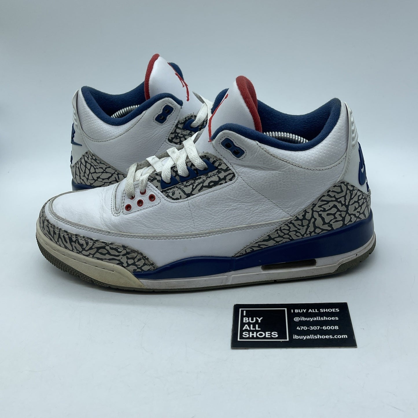 Size 11 - Jordan 3 Retro OG Mid True Blue White Grey Suede Leather (854262-106)