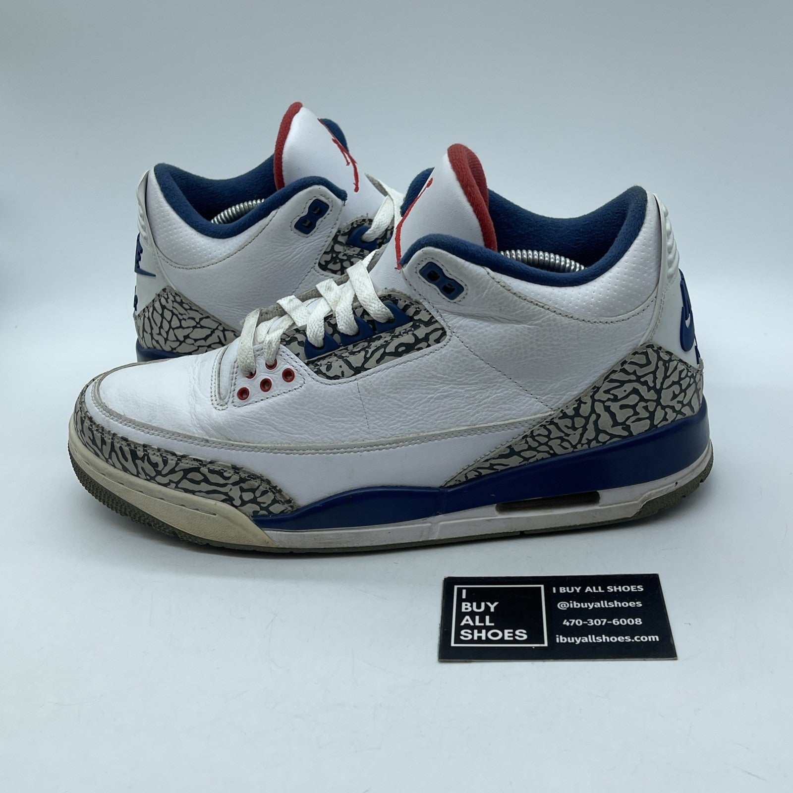 Size 11 - Jordan 3 Retro OG Mid True Blue White Grey Suede Leather (854262-106)