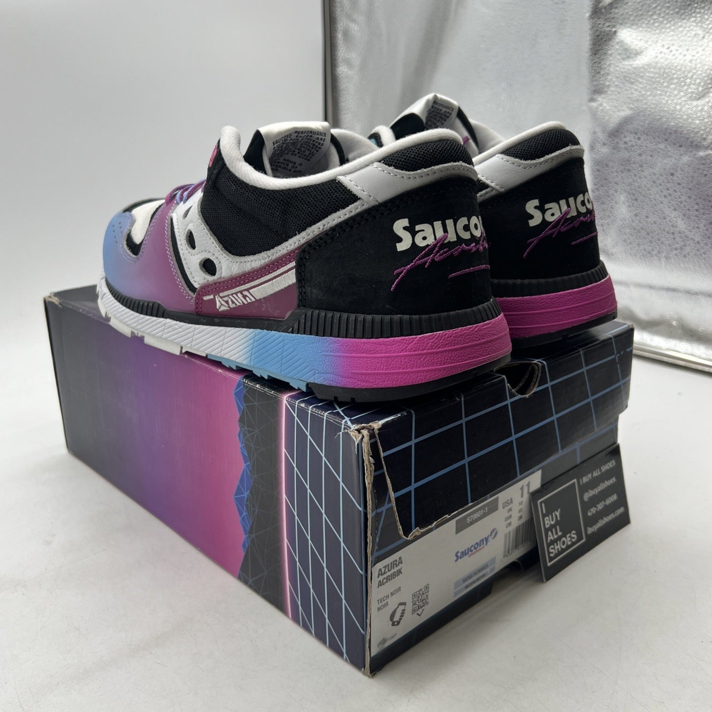 Size 11 - Acribik X Saucony Azura Tech Noir Black White (S70601-1)