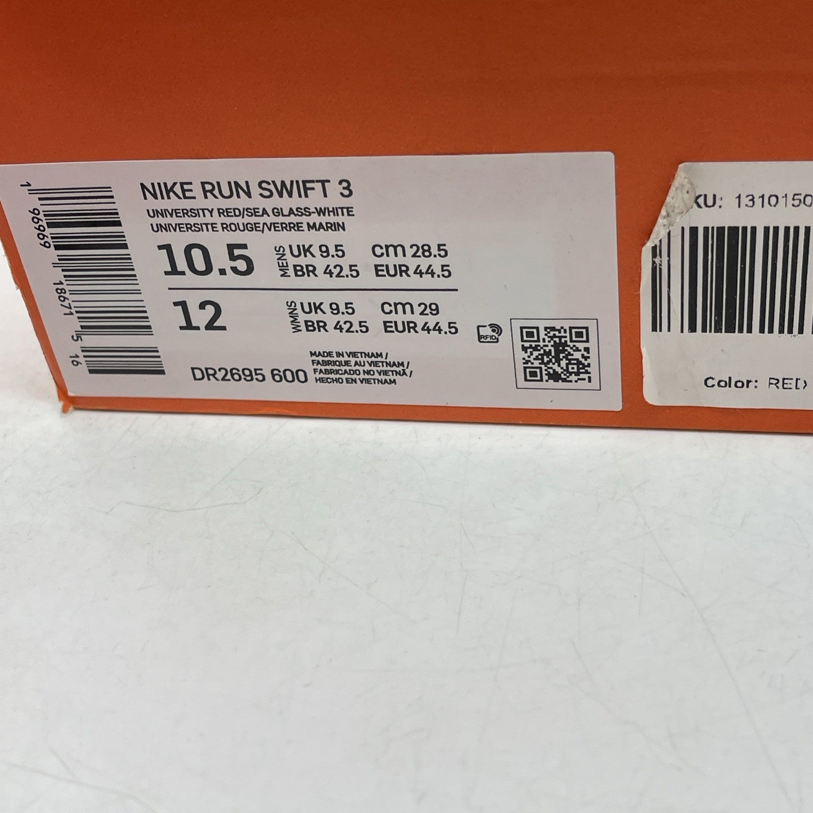 Size 10.5 - Nike Run Swift 3 University Red Sea Glass (DR2695-600)