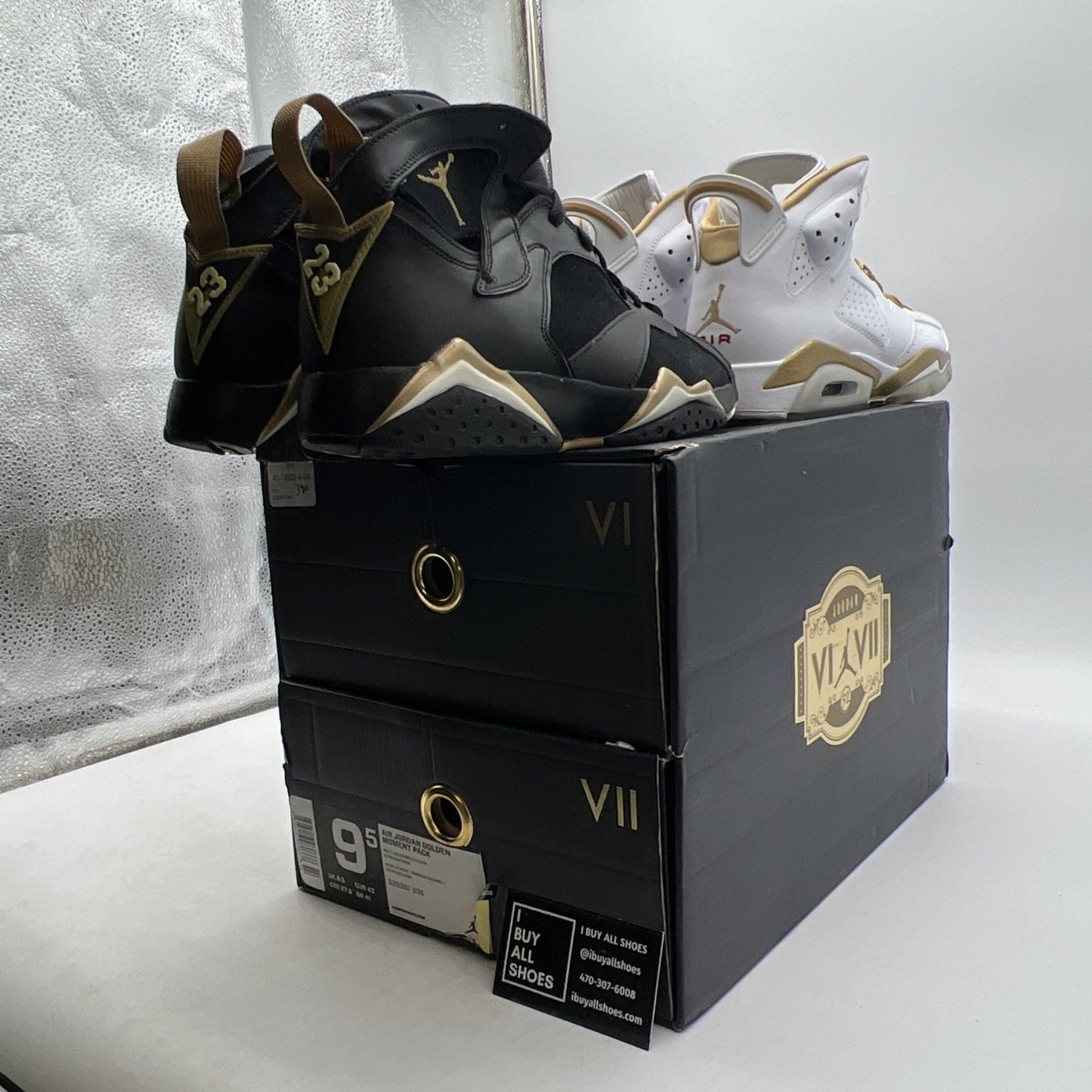 Size 9.5 - Air Jordan 7/6 Retro Golden Moments Pack (535357-935)