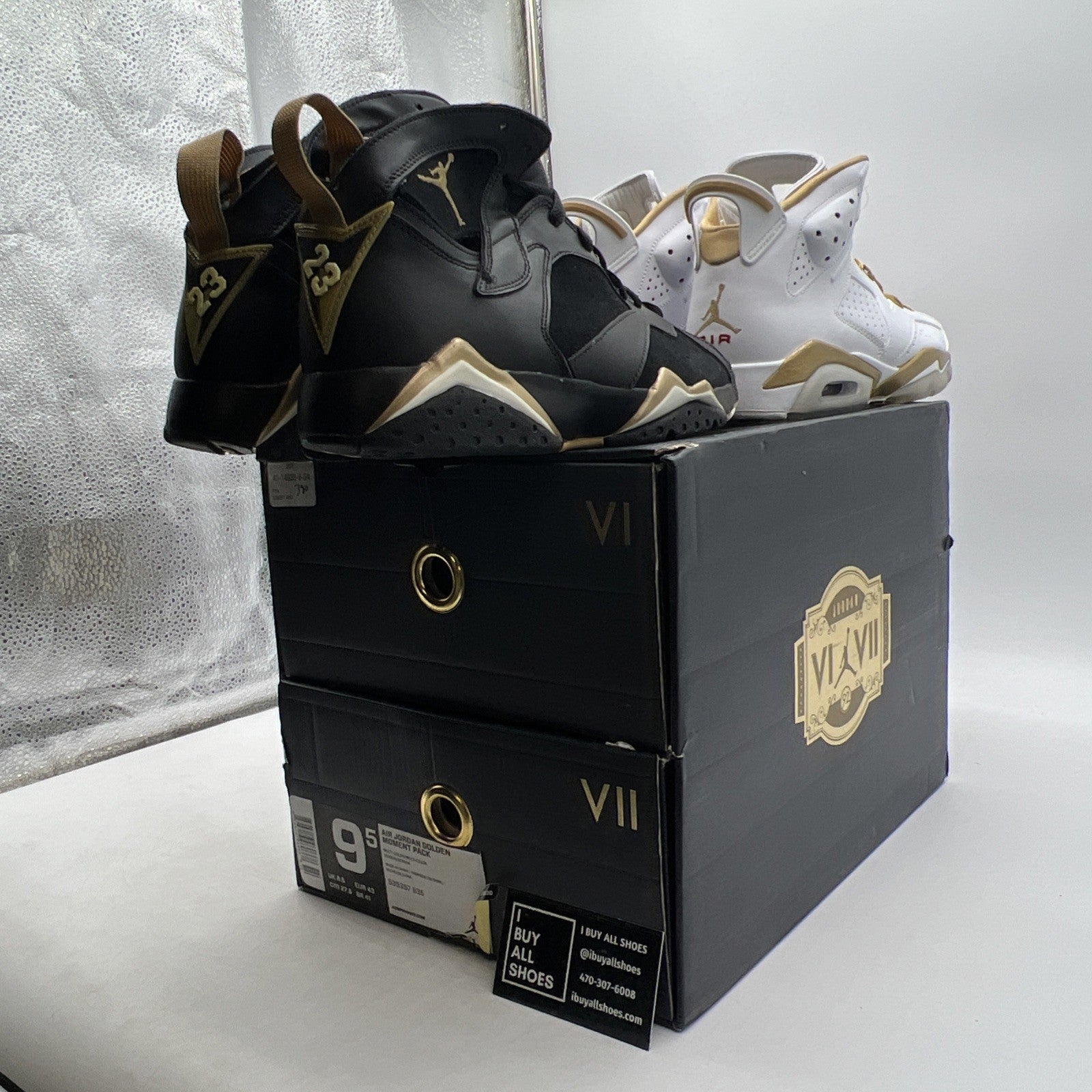 Size 9.5 - Air Jordan 7/6 Retro Golden Moments Pack (535357-935)
