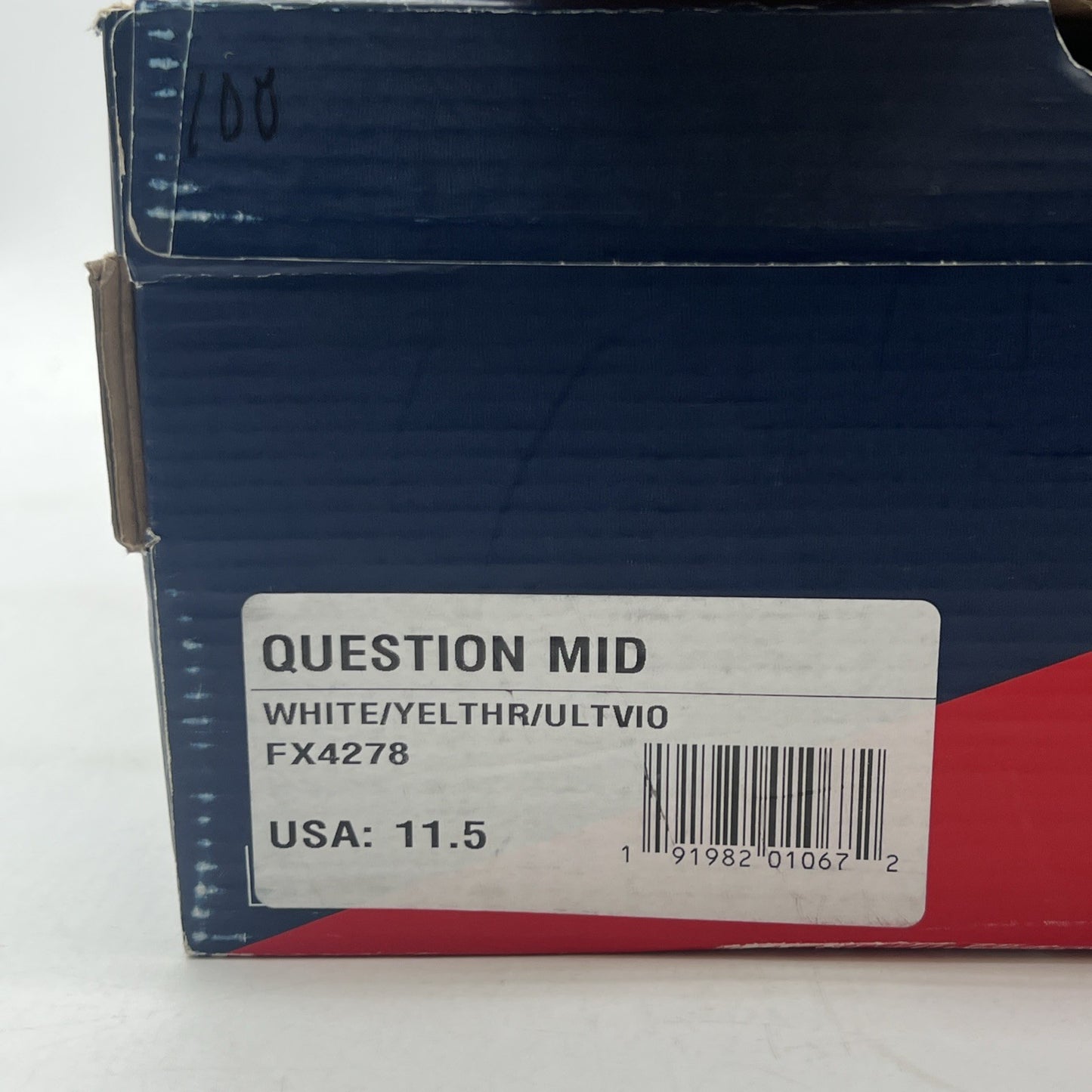 Size 11.5 - Reebok Question Mid Yellow Toe (FX4278)