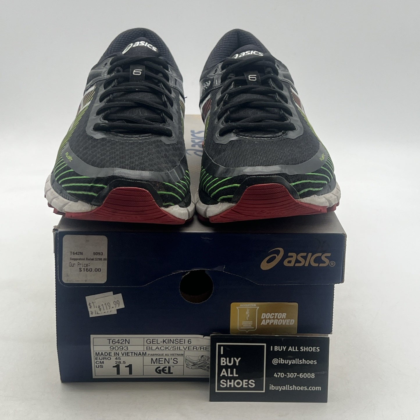 Size 11 - ASICS Gel Kinsei 6 Black Running Shoes (T642N-9093)