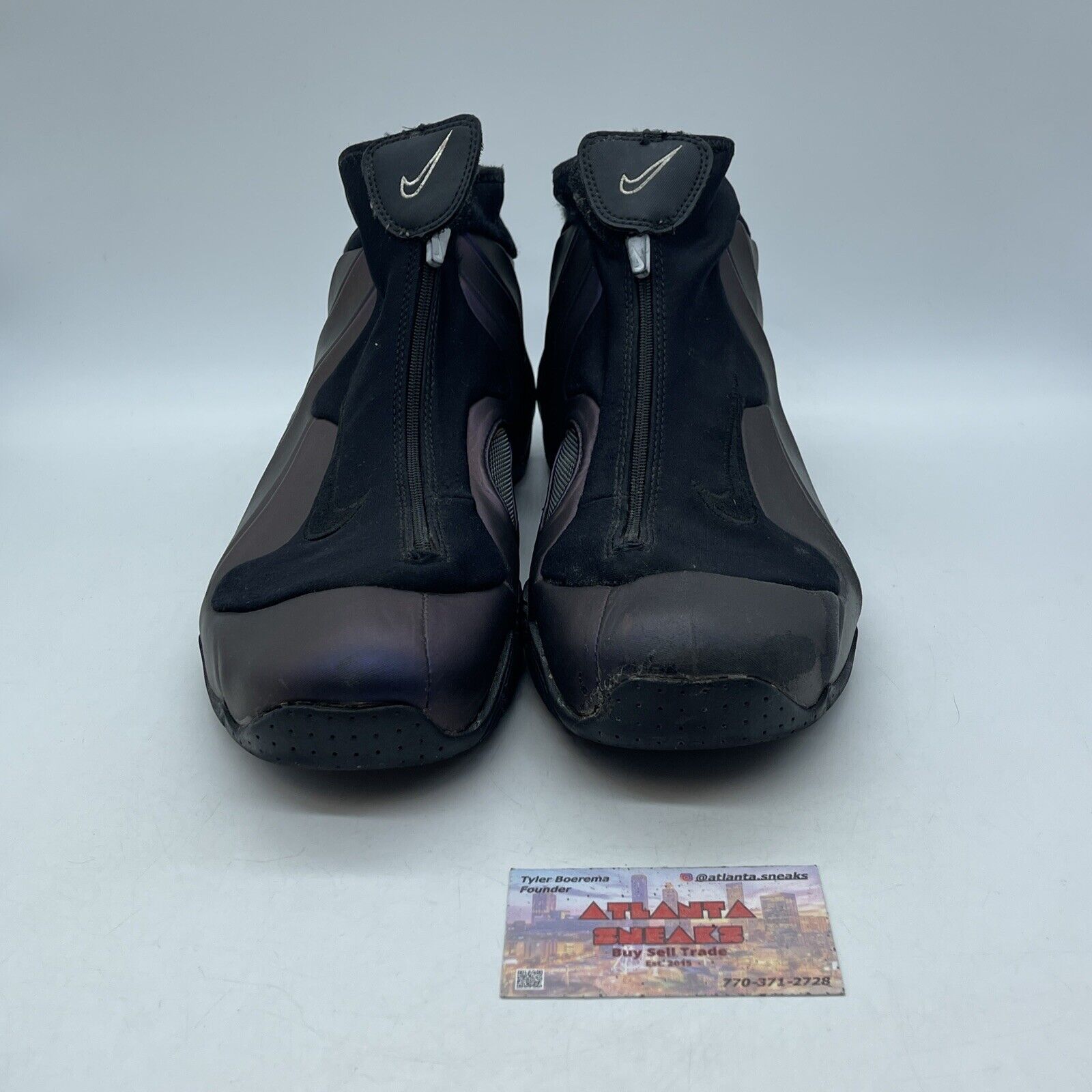 Size 11.5 - Nike Air Flightposite Eggplant Purple Leather Black (624015-051)