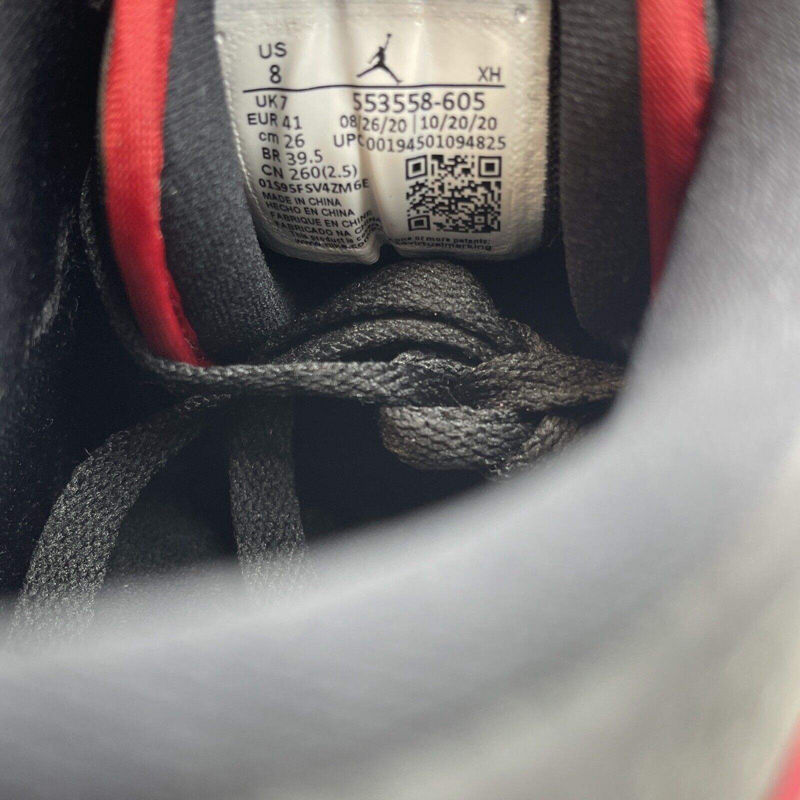 Size 8 - Air Jordan 1 Low Reverse Bred Red Black White Leather (553558-605)
