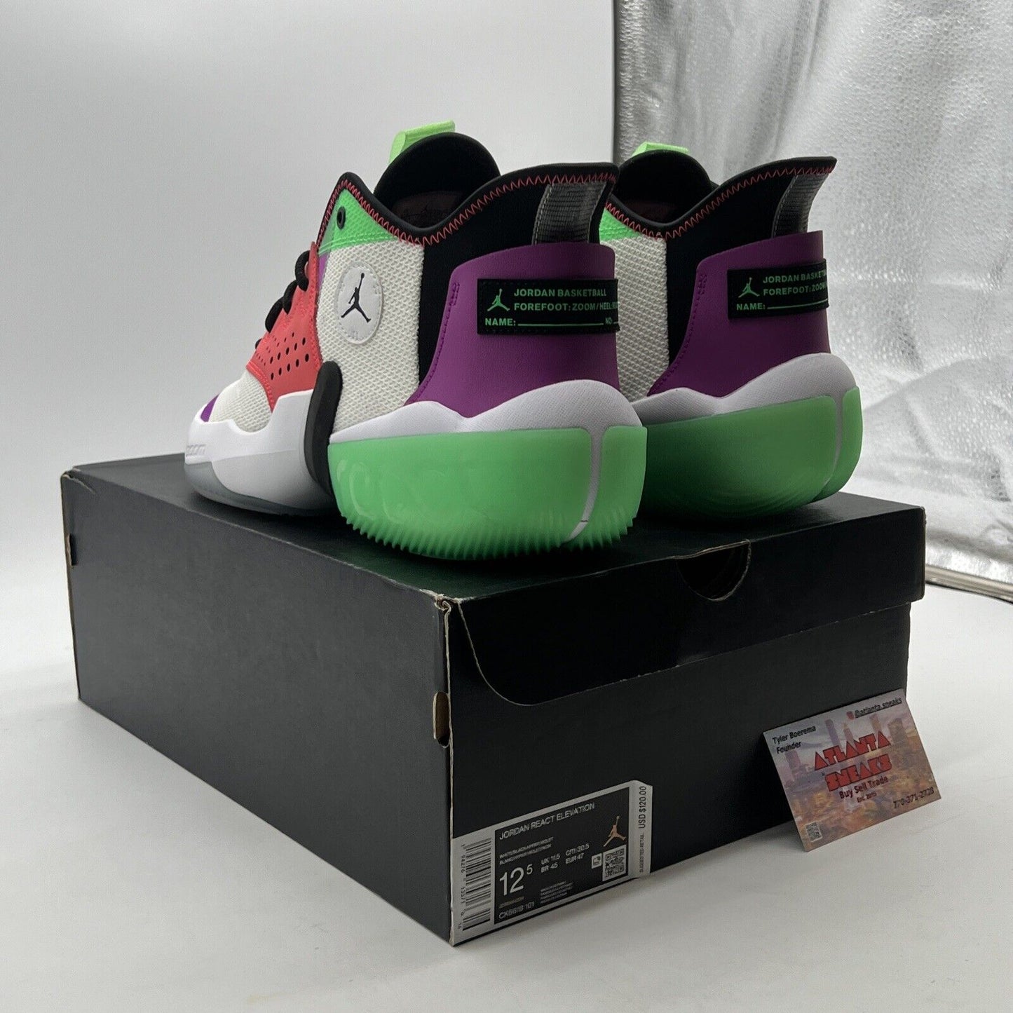 Size 12.5 - Jordan React Elevation White Hyper Violet (CK6618-101)