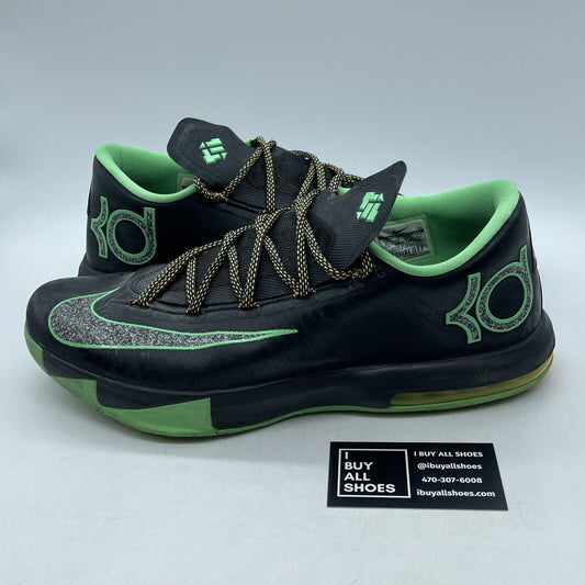 Size 13 - Nike KD 6 Night Vision Black Orange Green Leather (599424-093)