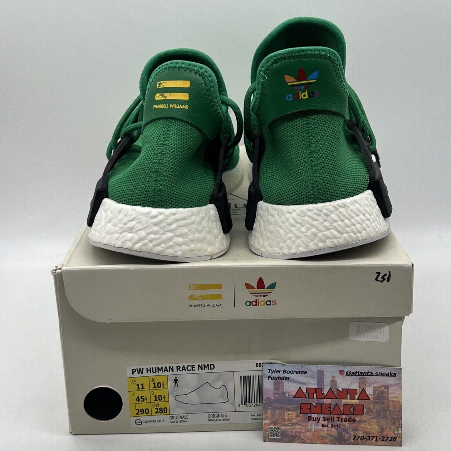 Size 11 - adidas Pharrell x NMD Human Race Green White Black (BB0620)