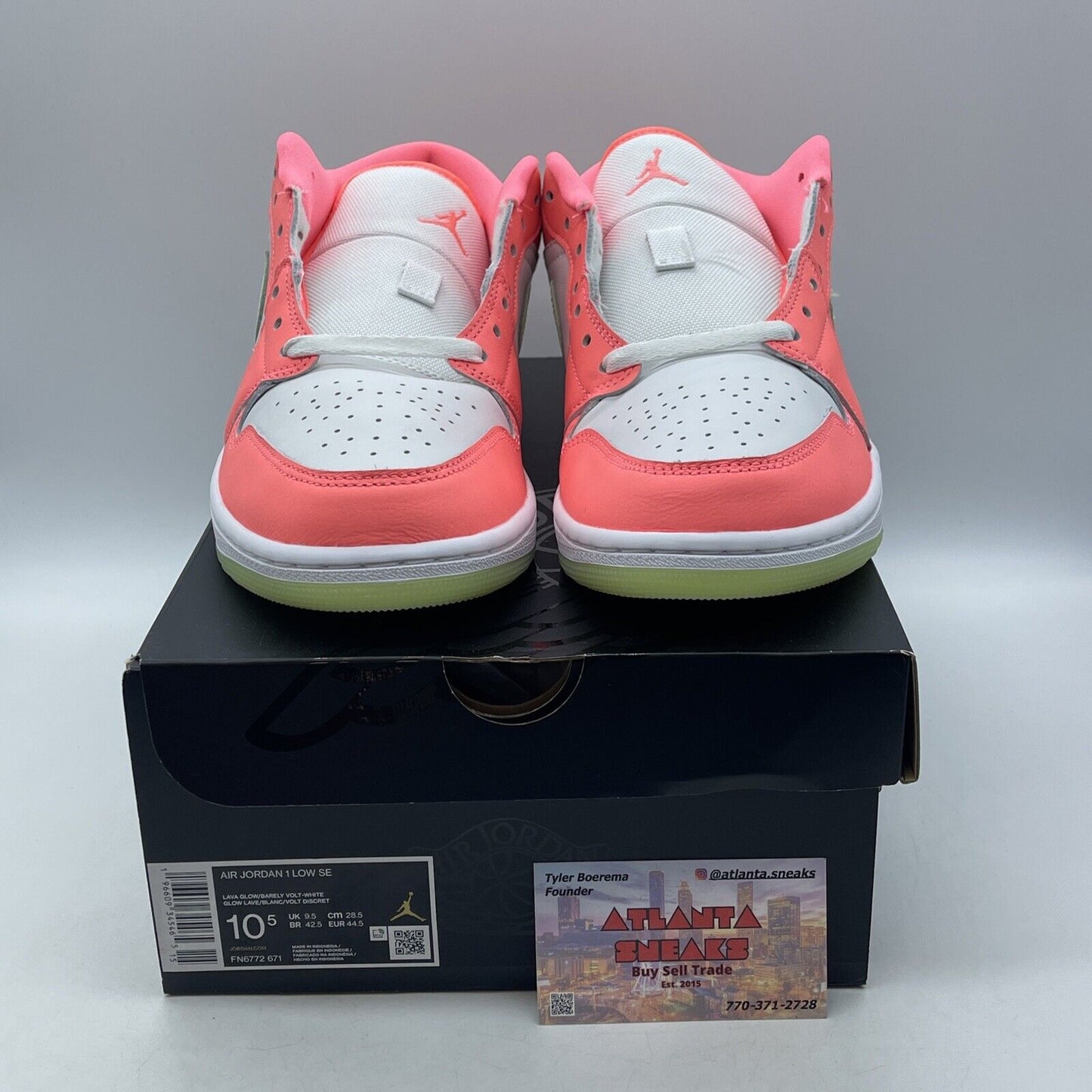 Size 10.5 - Air Jordan 1 SE Low Lava Glow Pink White Green Leather (FN6772-671)