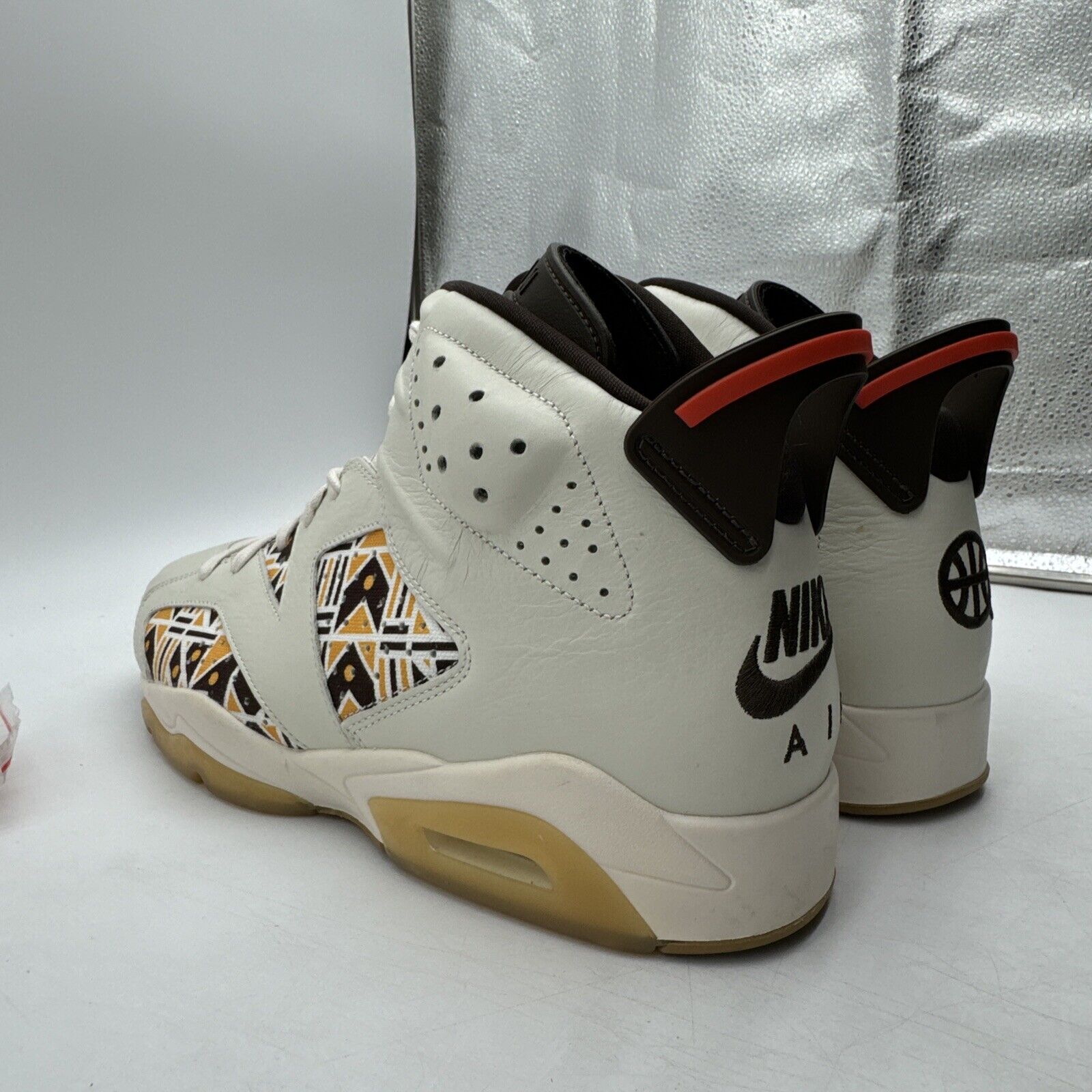 Size 13 - Air Jordan 6 Retro Quai 54 - Sail Gum Cream Leather Yellow Brown Accen
