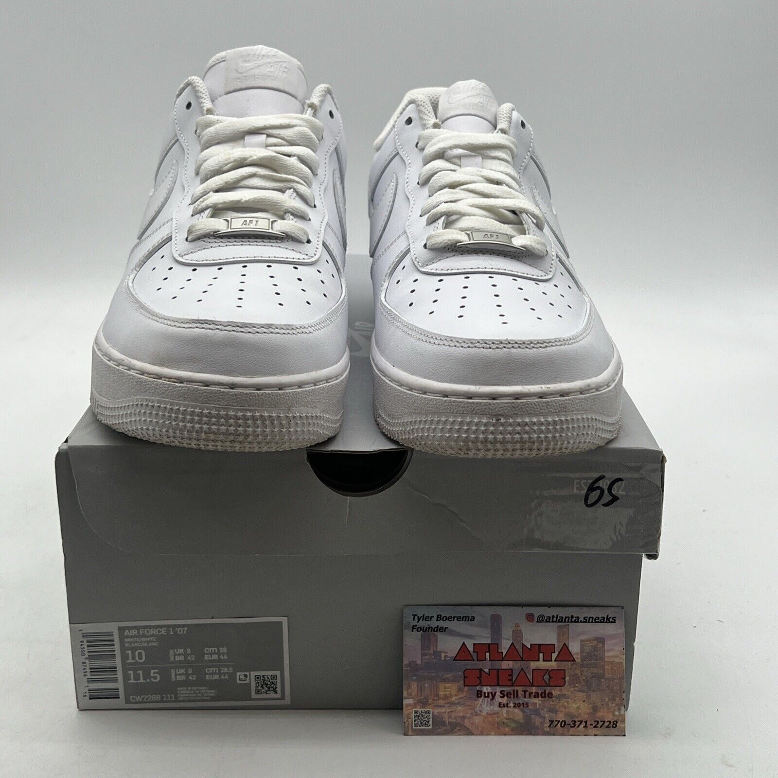 Size 10 - Nike Air Force 1 '07 Low Triple White (CW2288-111)