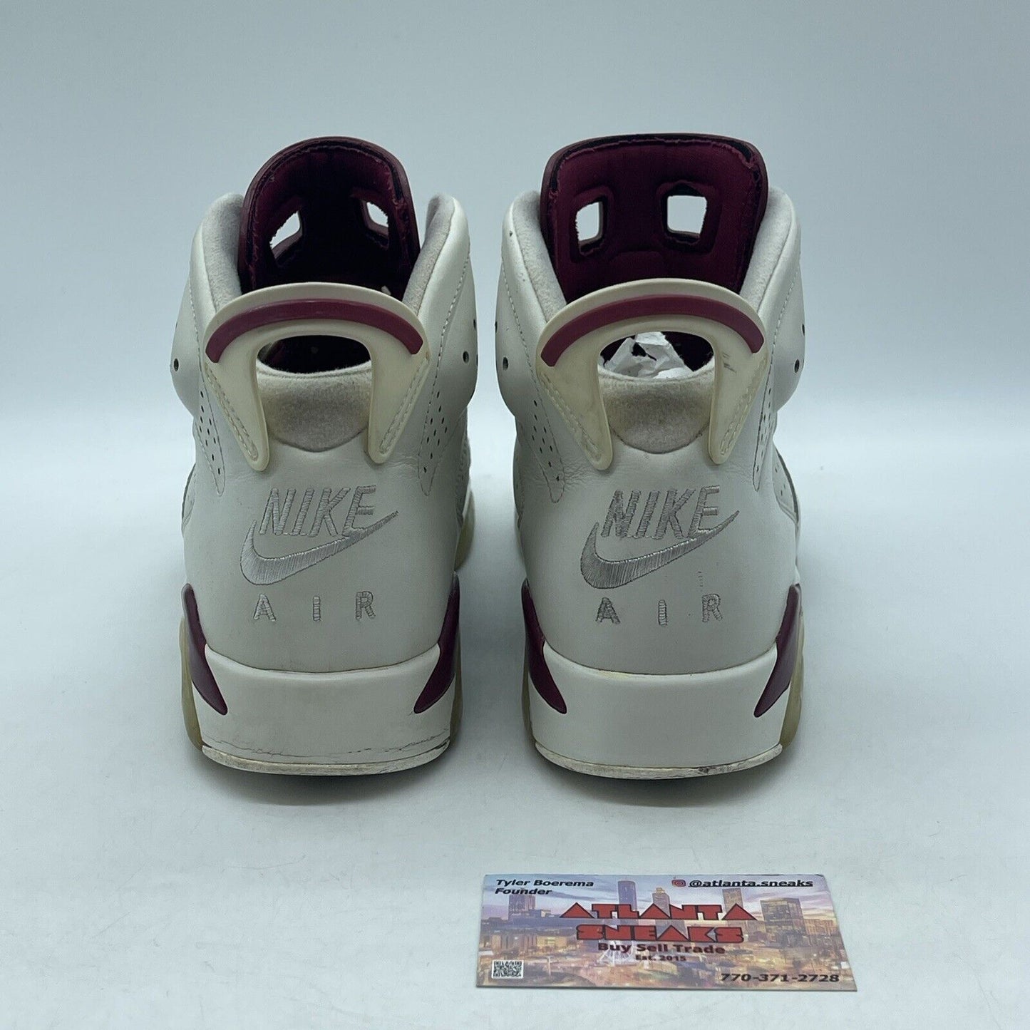 Size 8 - Air Jordan 6 Retro 2015 Maroon White Leather (384664-116)