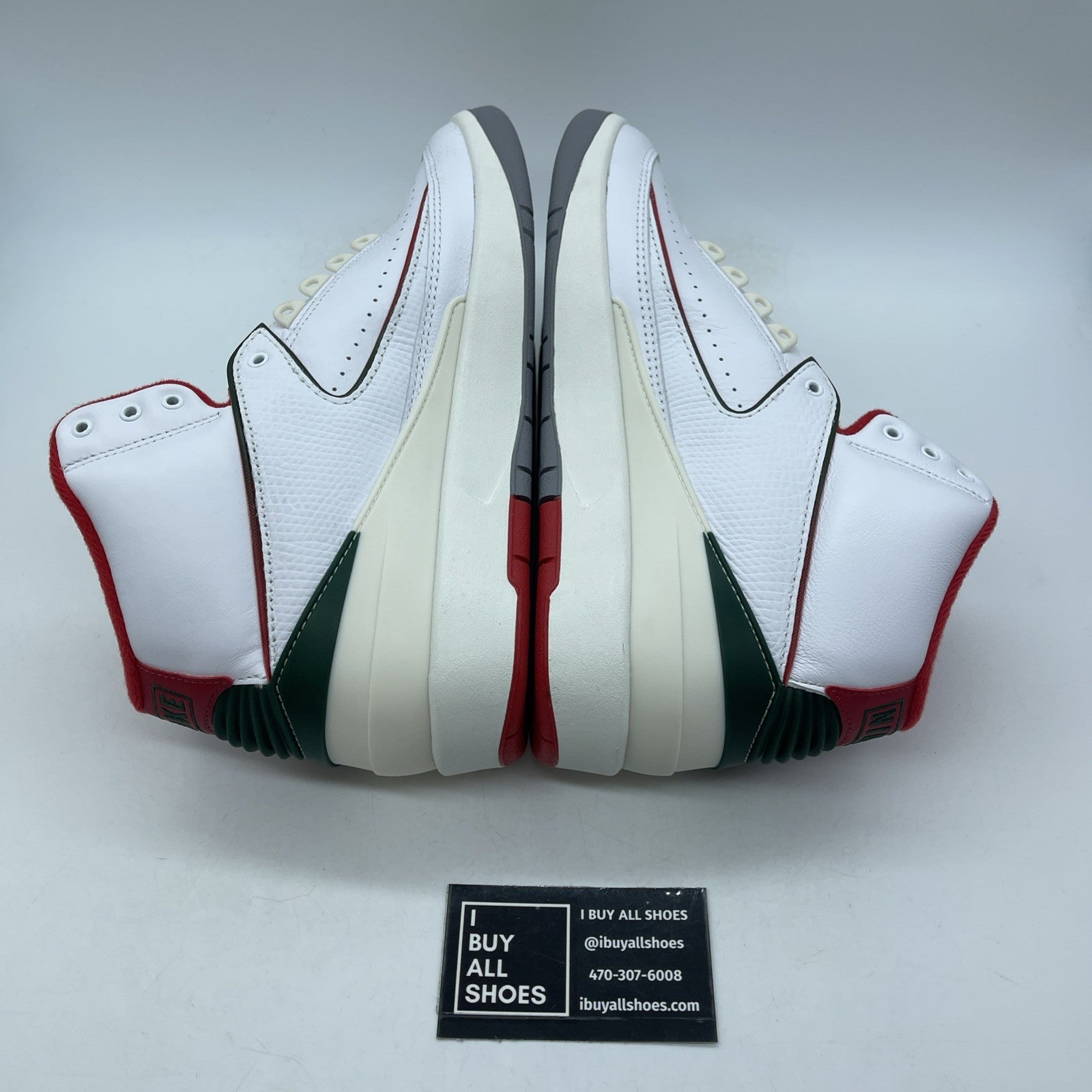 Size 10 - Air Jordan 2 Retro Origins White Green Red Leather (DR8884-101)